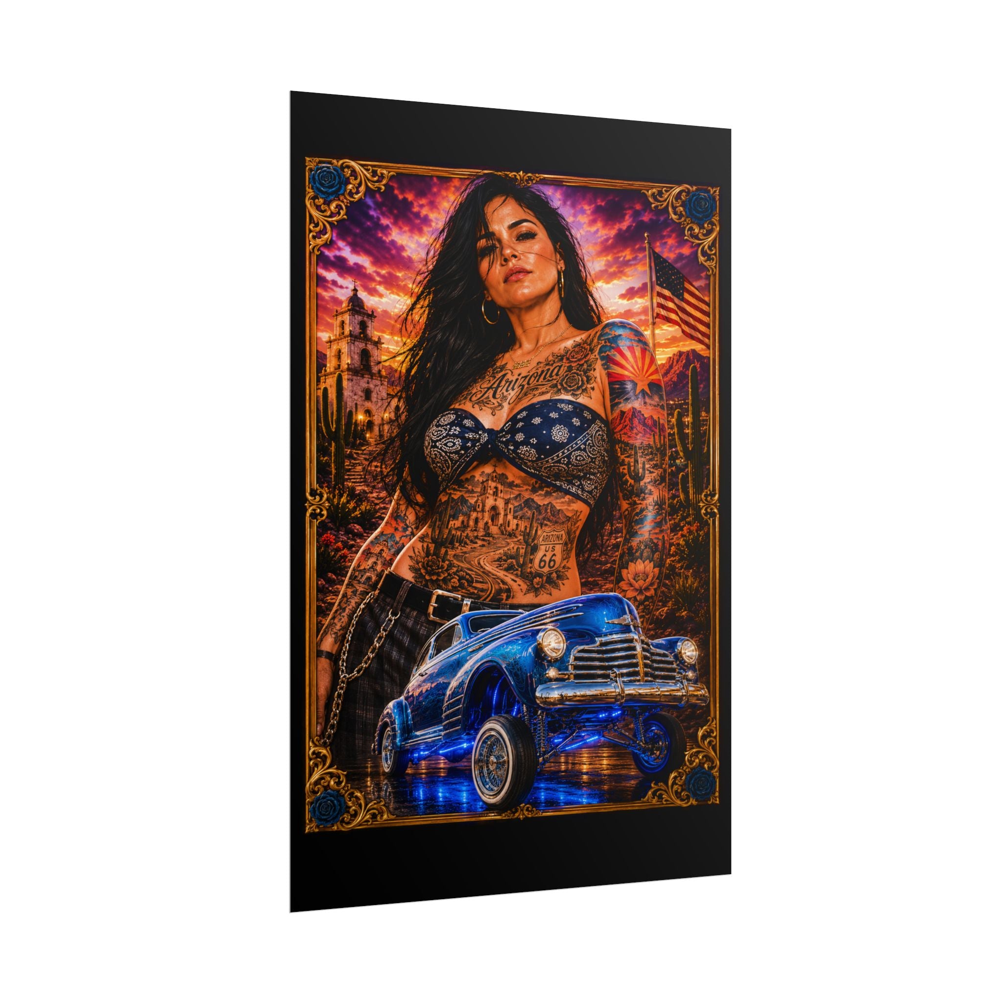 Copy of Copy of Lowrider Sunset Poster — Chicano Car Art Print