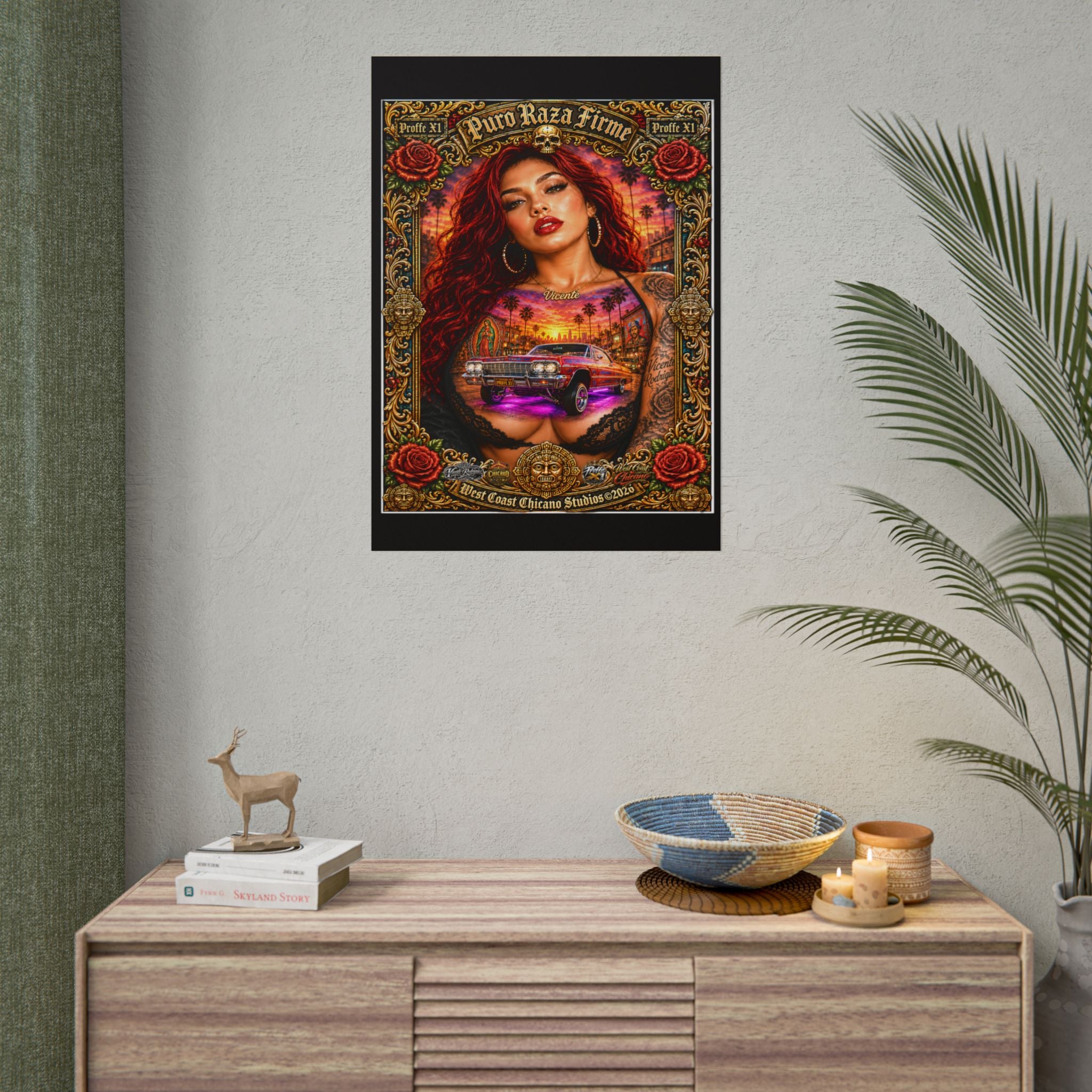 Rolled Poster — Puro Raza Firme Chicana Lowrider Art Print