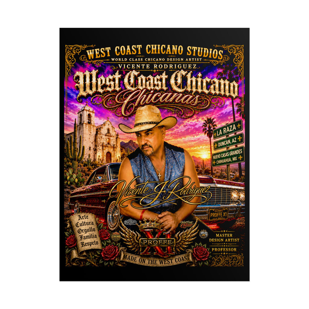 West Coast Chicano Rolled Poster — Vintage Lowrider & Cultura Art Print