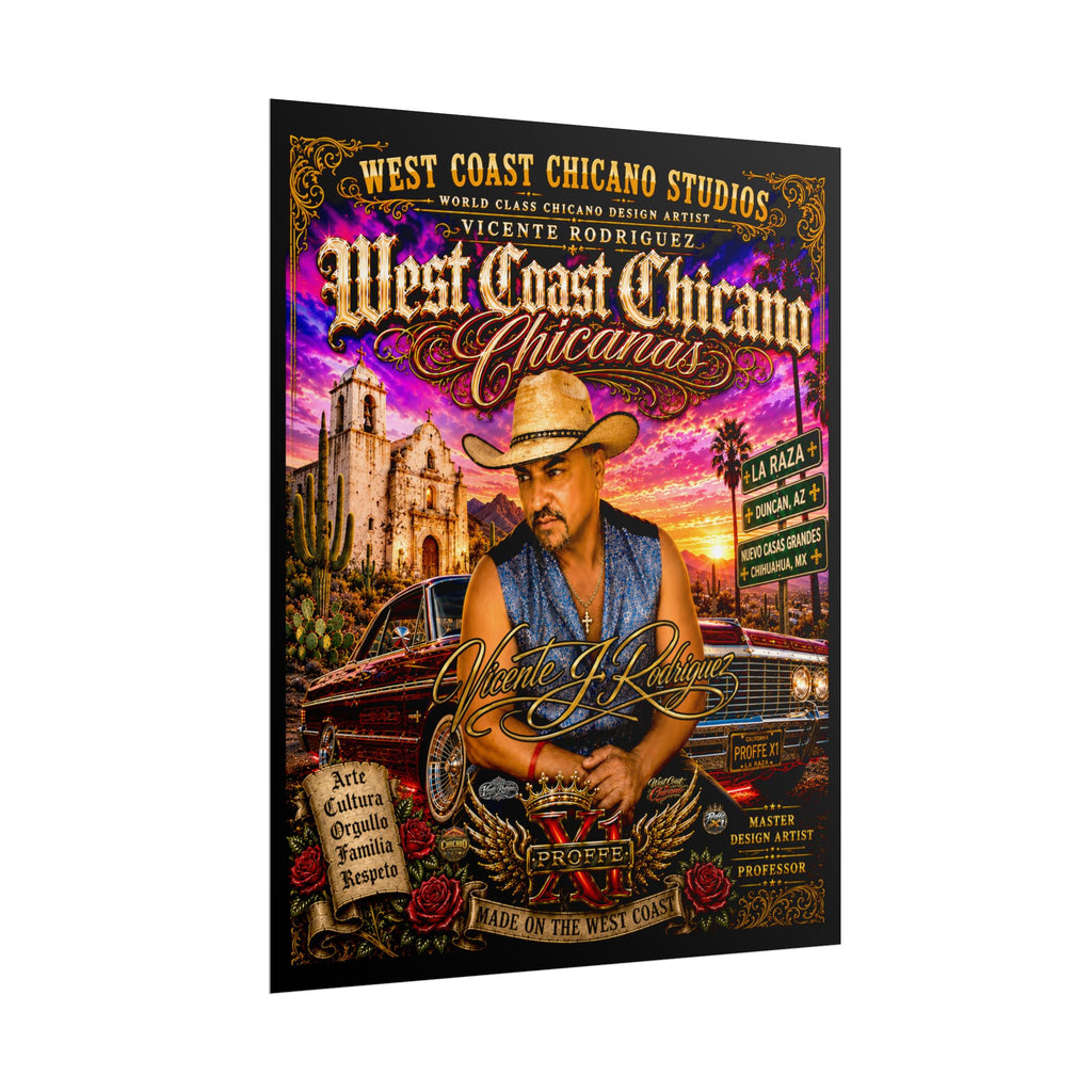West Coast Chicano Rolled Poster — Vintage Lowrider & Cultura Art Print