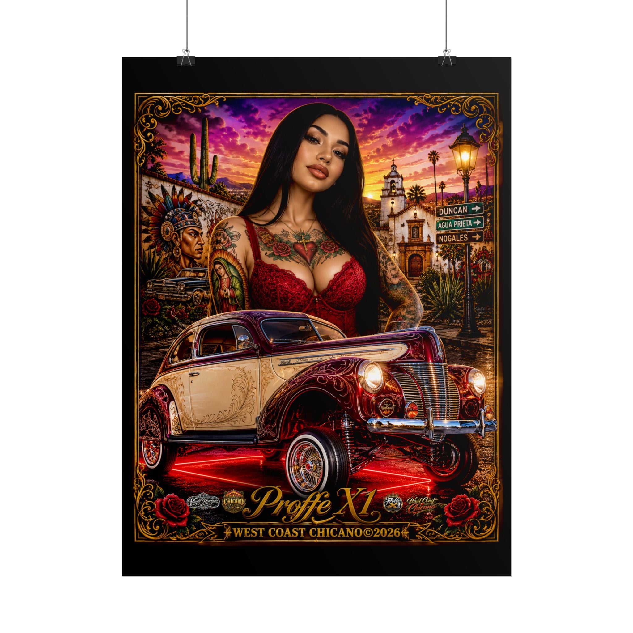 West Coast Chicano Lowrider Poster — 'Prolfe X1' Rolled Art Print