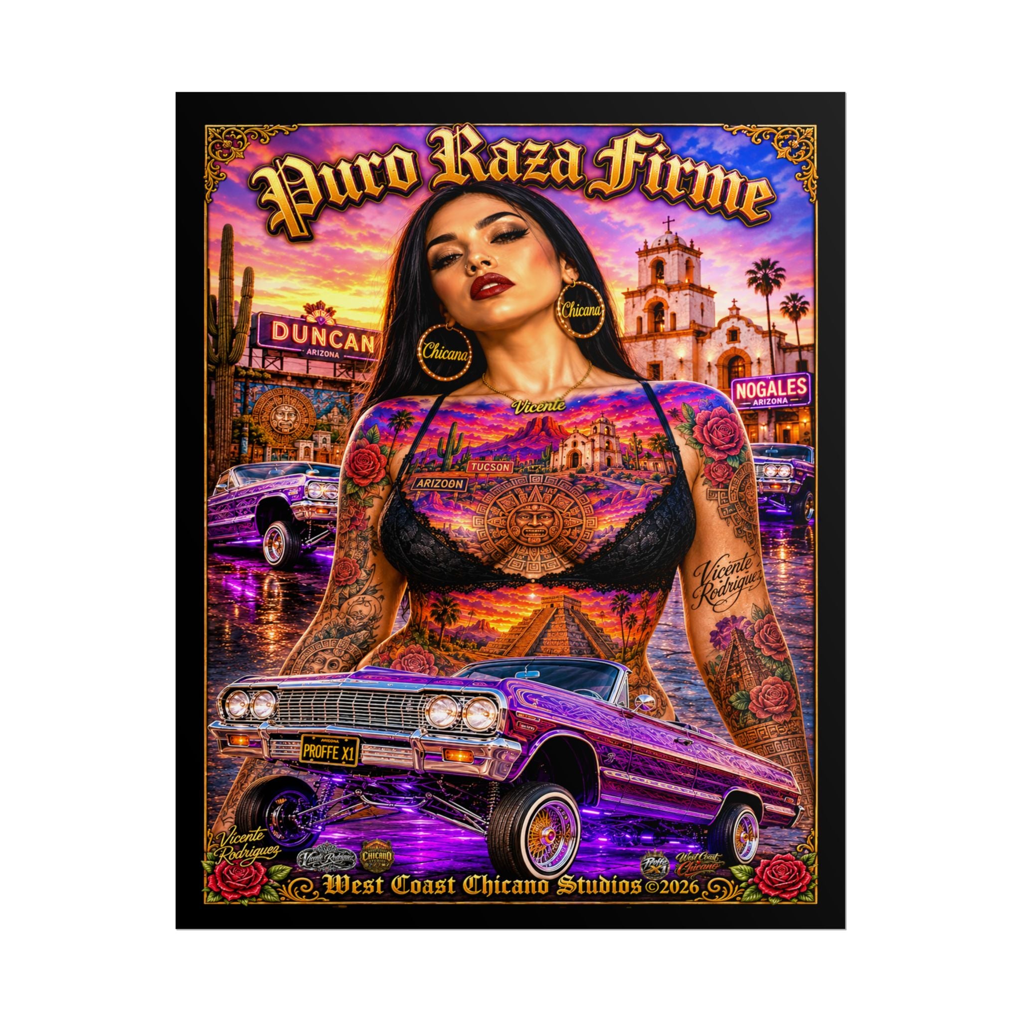 Rolled Poster — 'Más Fuerte Que Ayer' Chicana Lowrider Art Print
