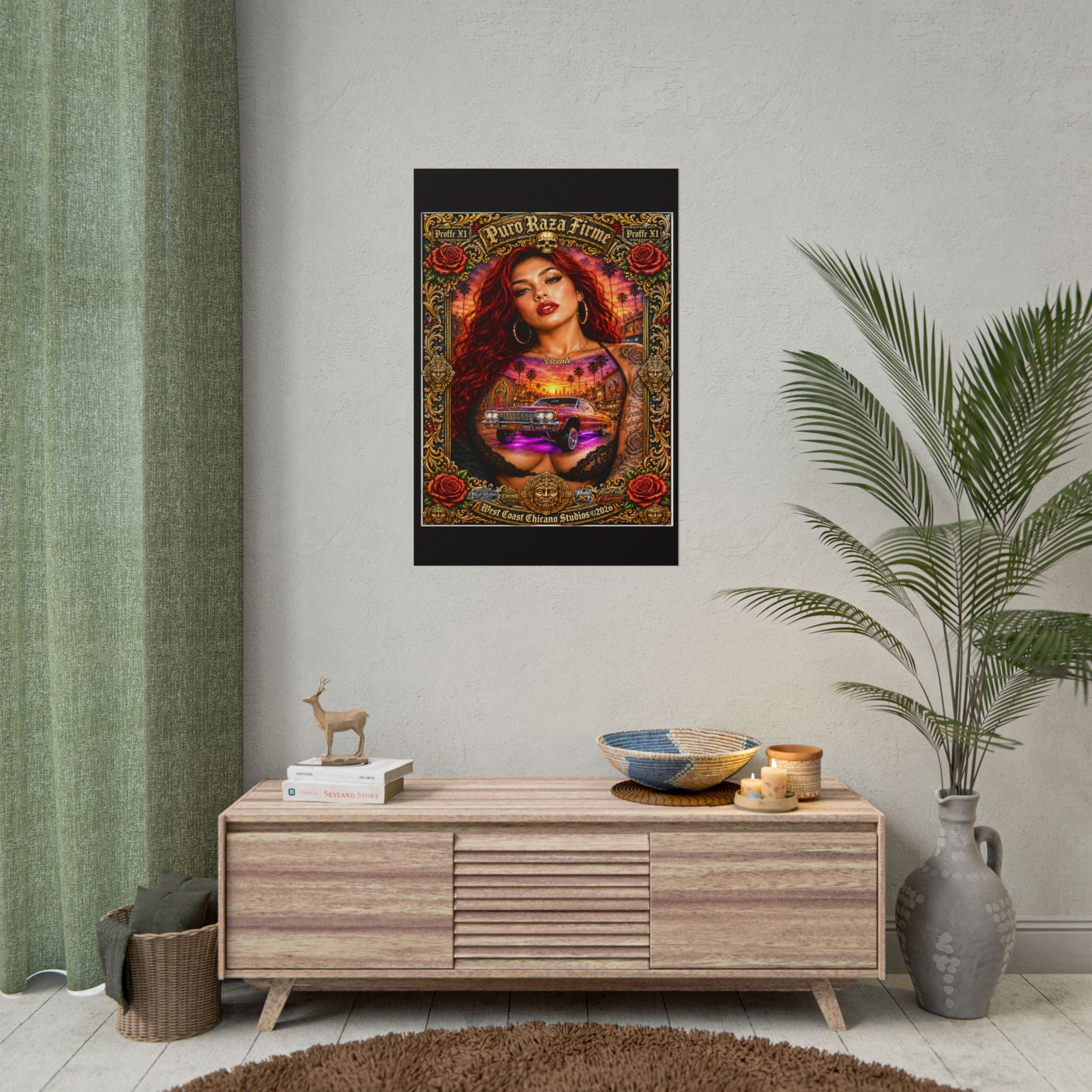 Rolled Poster — Puro Raza Firme Chicana Lowrider Art Print