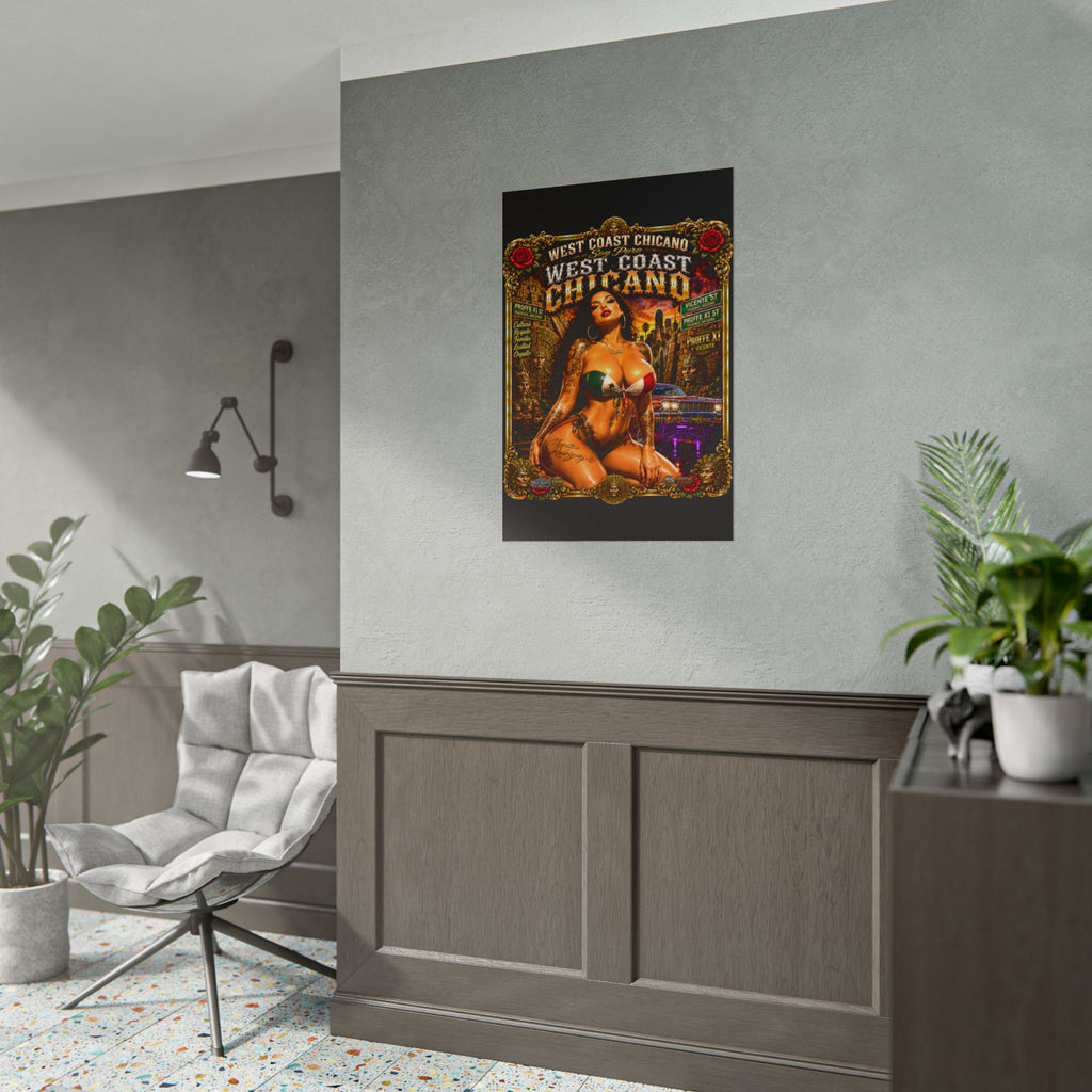 West Coast Chicano Poster — Pin-Up Lowrider Art Rolled Poster