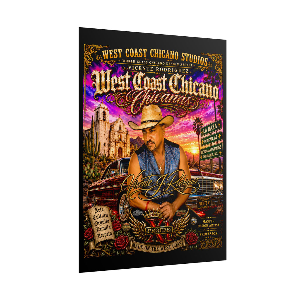 West Coast Chicano Rolled Poster — Vintage Lowrider & Cultura Art Print