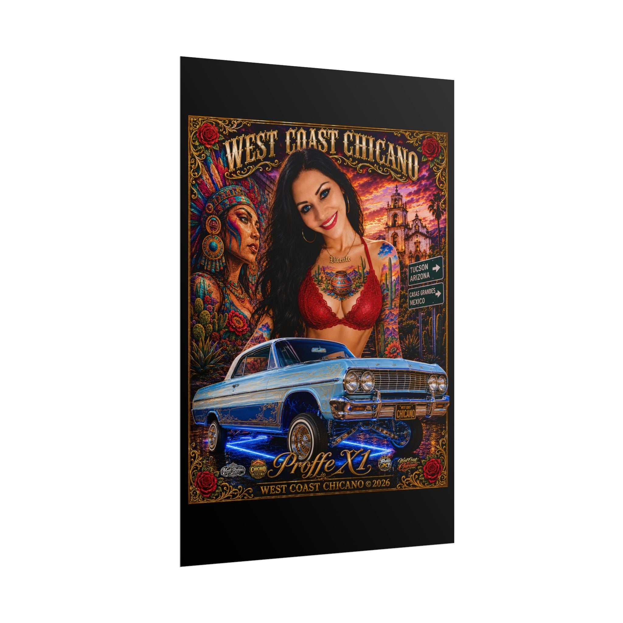 West Coast Chicano Lowrider Poster — Rolled Art Print