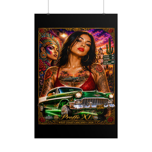 Chicana Lowrider Art Poster — West Coast Chicano Femme Fatale Rolled Poster