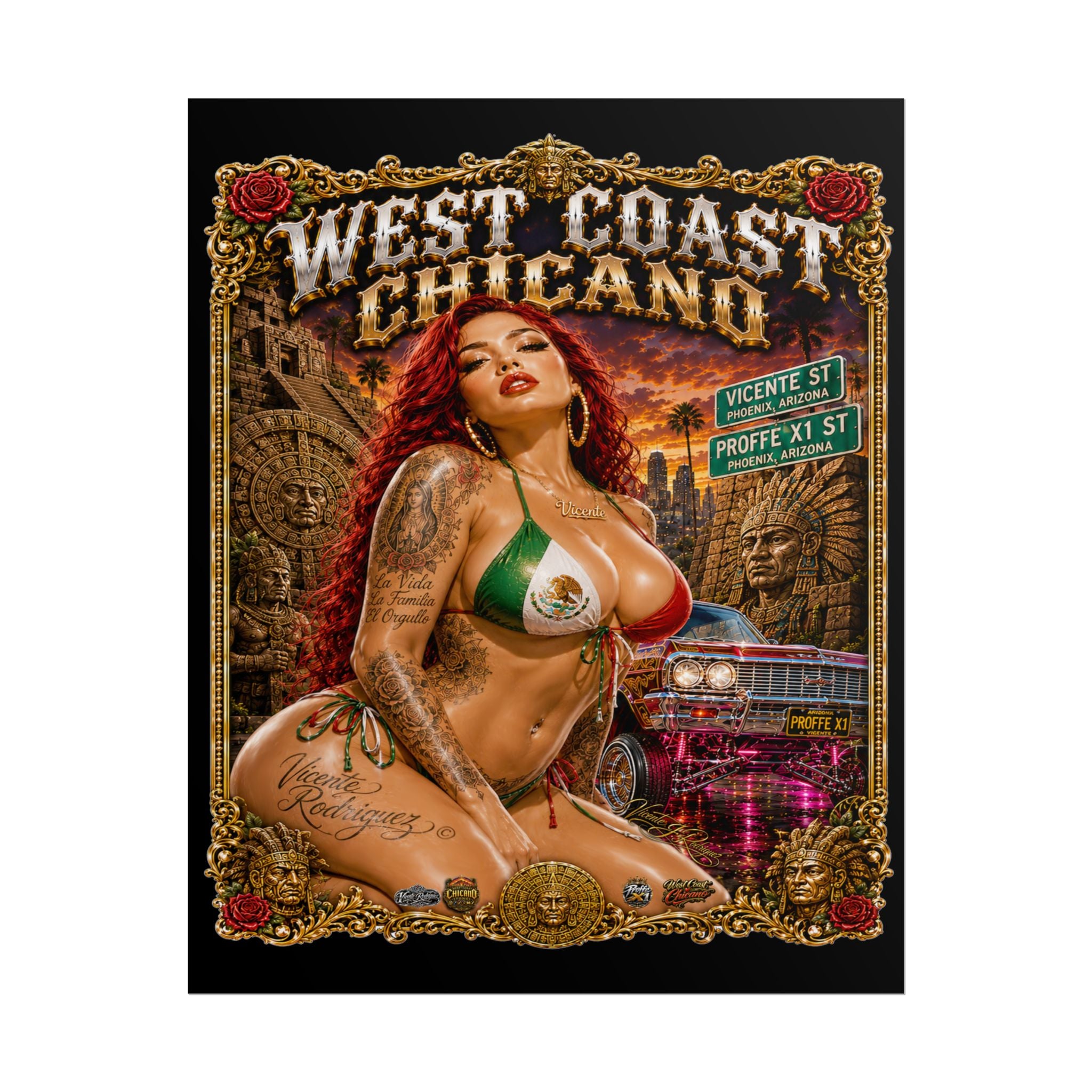West Coast Chicano Pinup Poster — Rolled Art Print