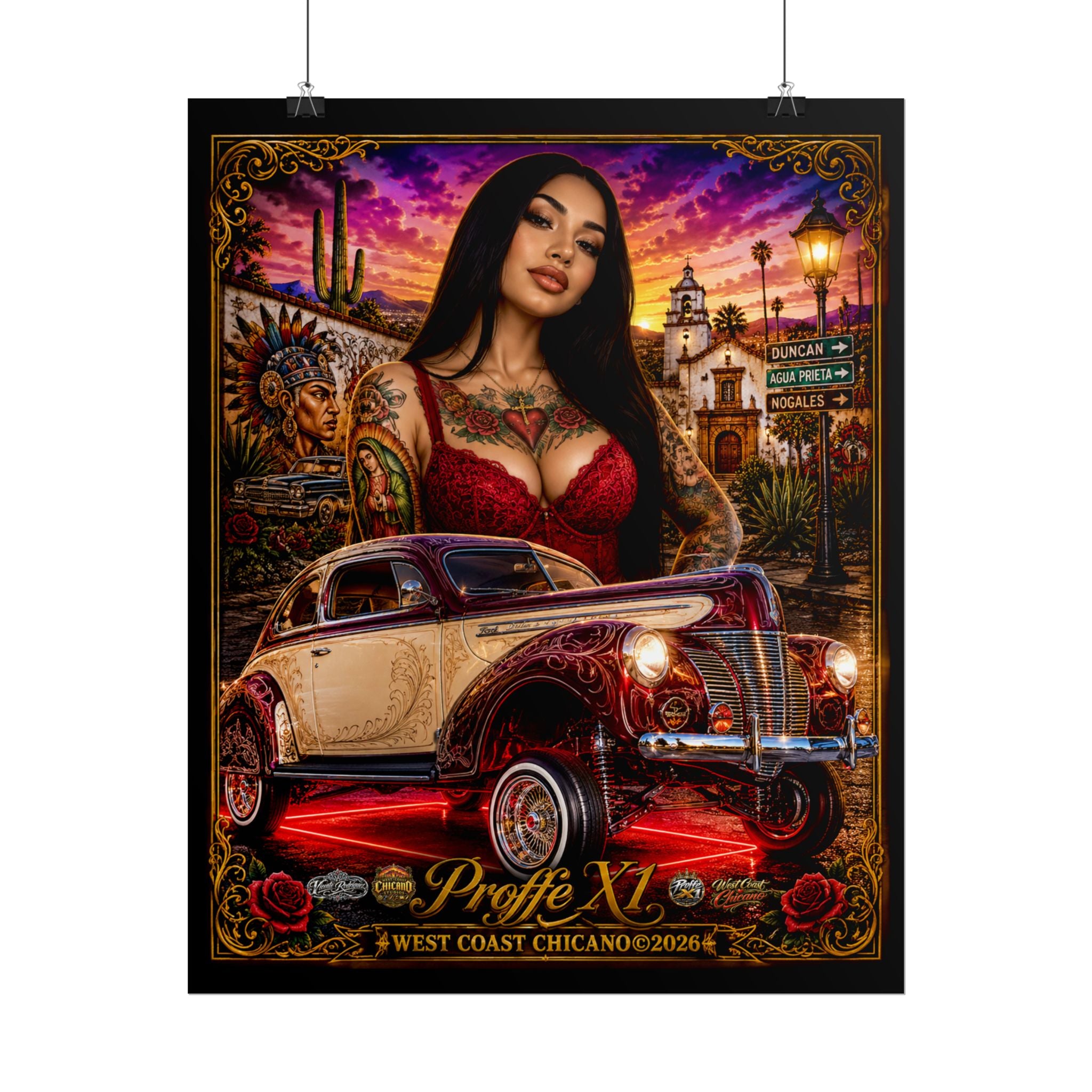 West Coast Chicano Lowrider Poster — 'Prolfe X1' Rolled Art Print