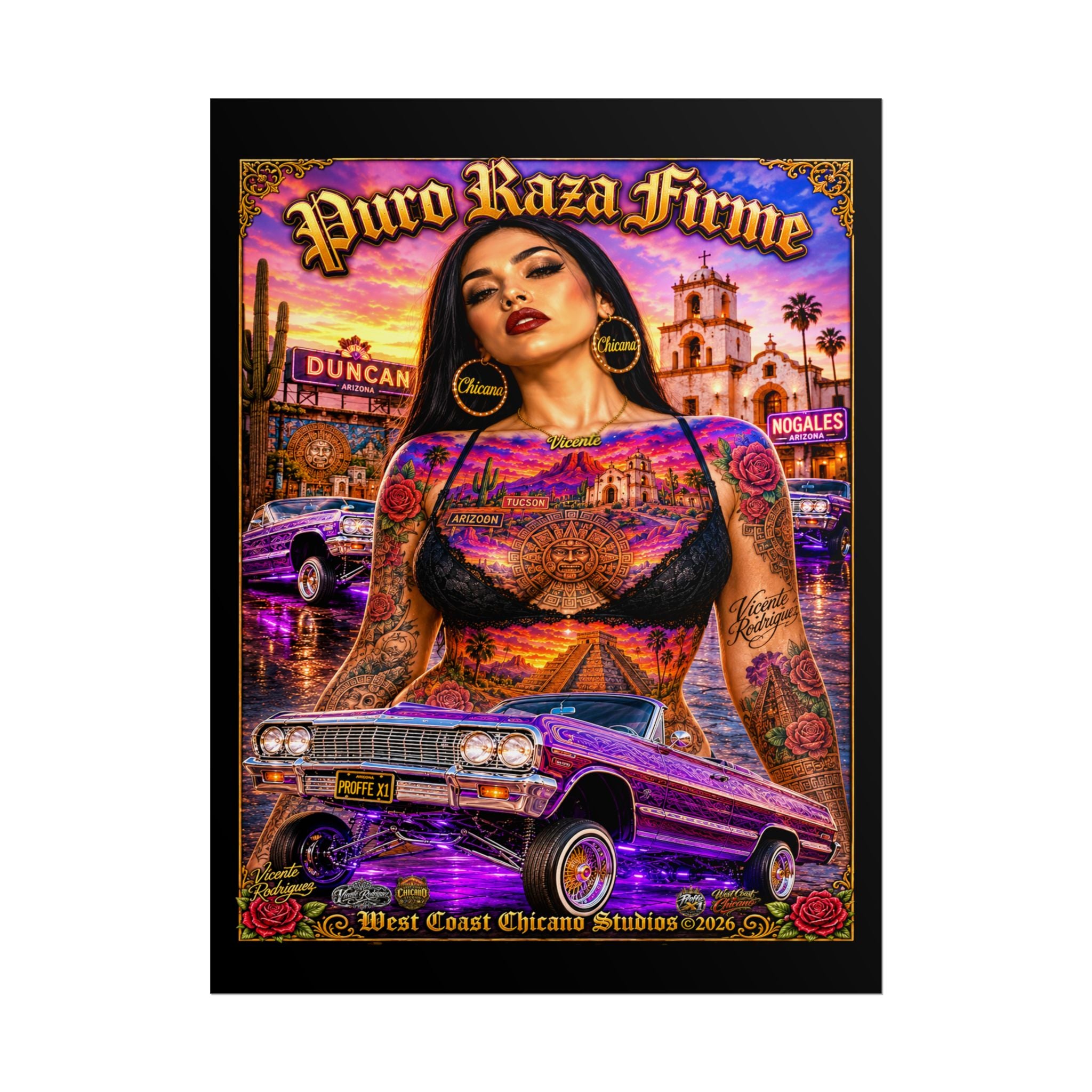 Rolled Poster — 'Más Fuerte Que Ayer' Chicana Lowrider Art Print