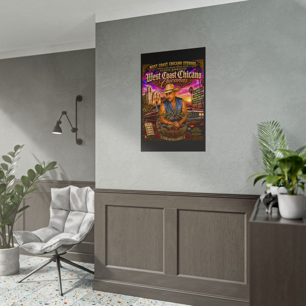 West Coast Chicano Rolled Poster — Vintage Lowrider & Cultura Art Print