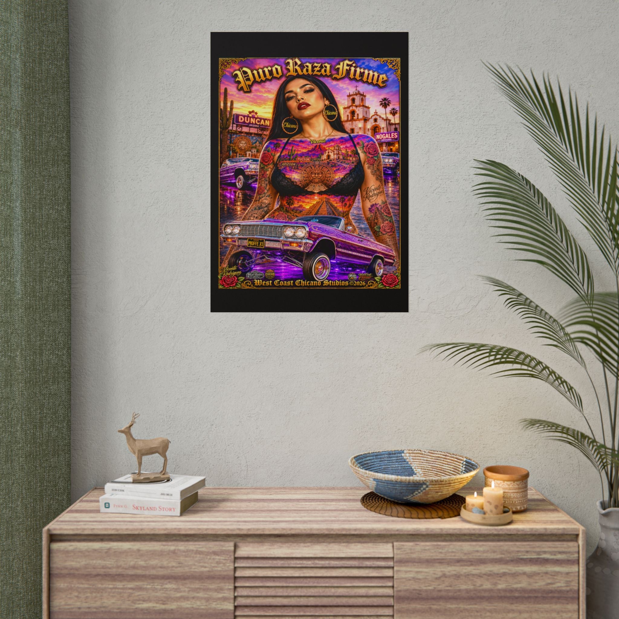Rolled Poster — 'Más Fuerte Que Ayer' Chicana Lowrider Art Print