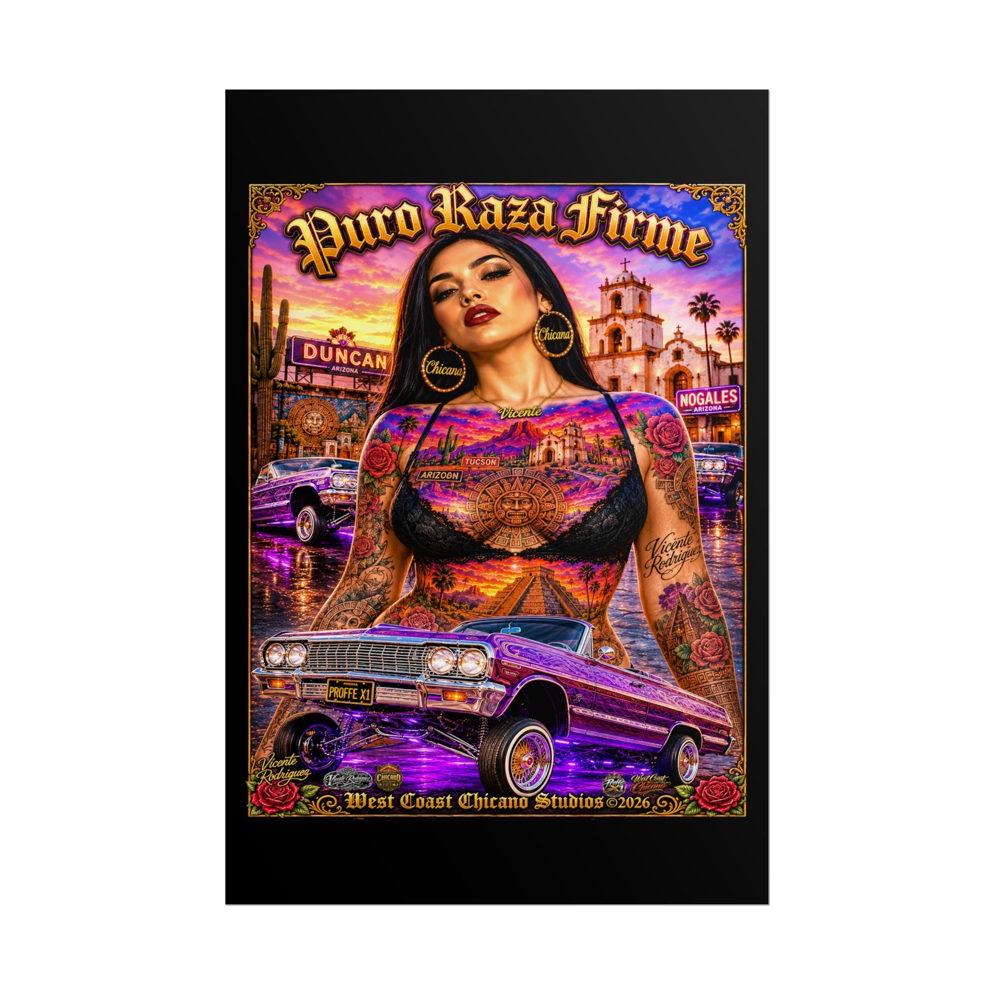Rolled Poster — 'Más Fuerte Que Ayer' Chicana Lowrider Art Print