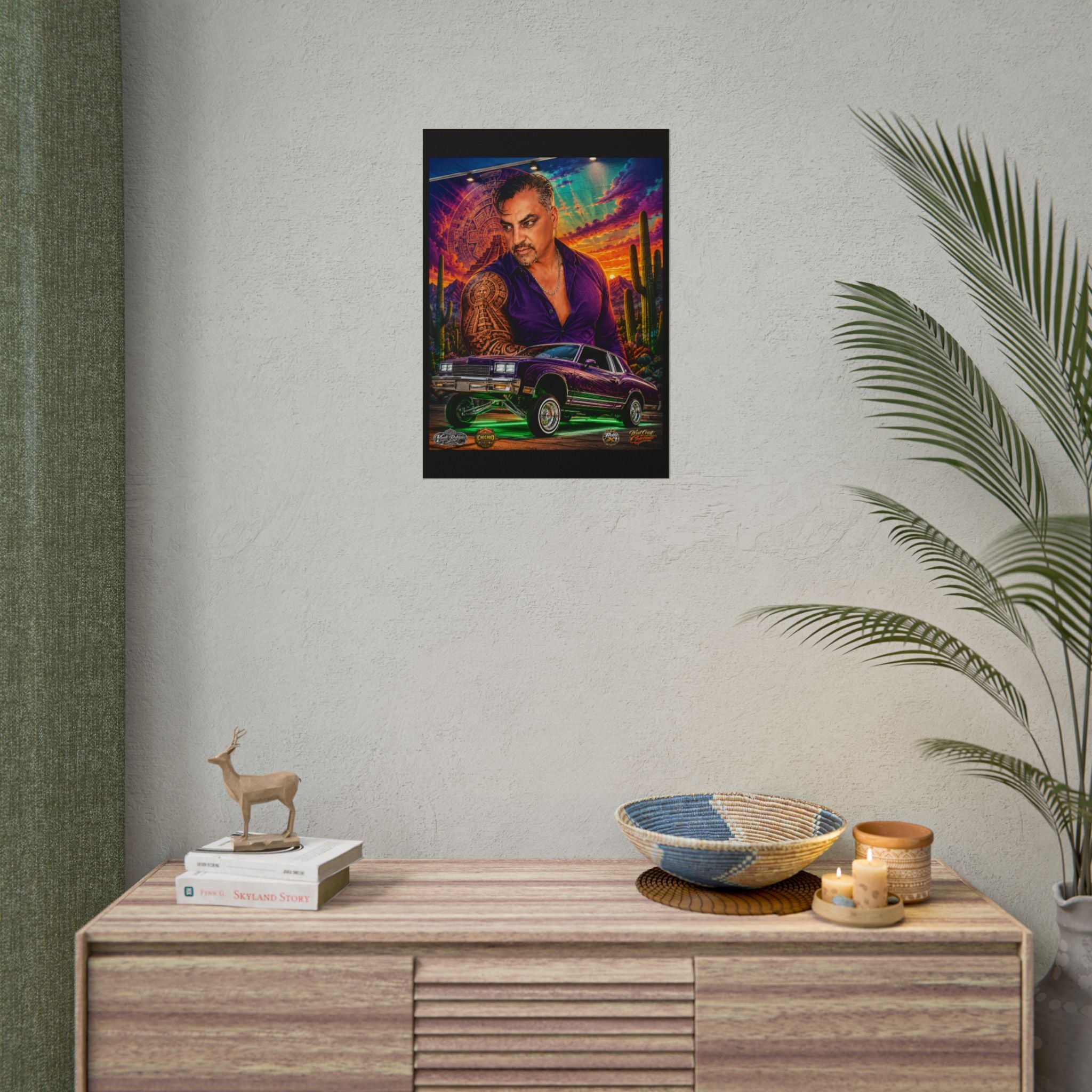 Lowrider Portrait Poster – Desert Sunset Car Art Roll Poster