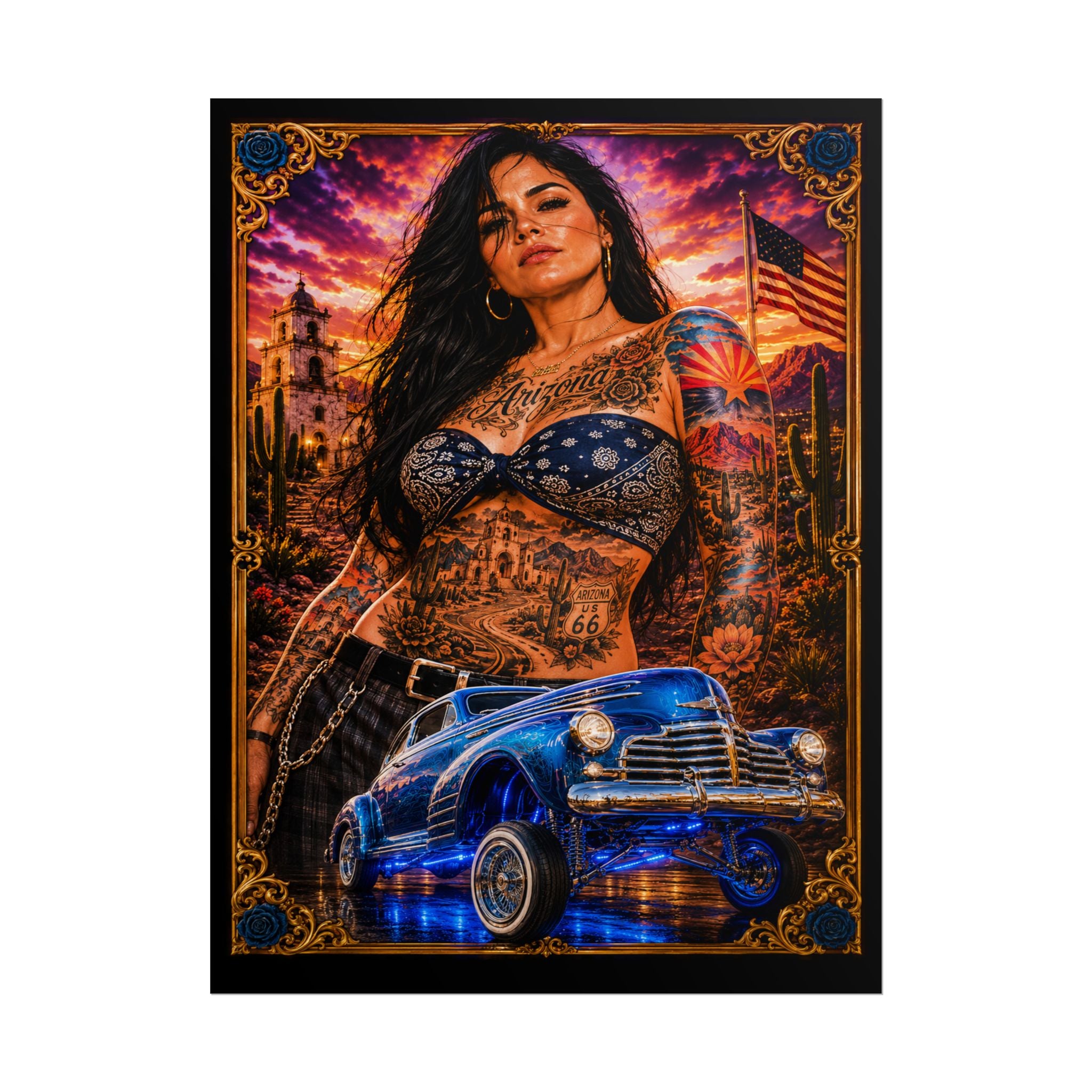 Copy of Copy of Lowrider Sunset Poster — Chicano Car Art Print