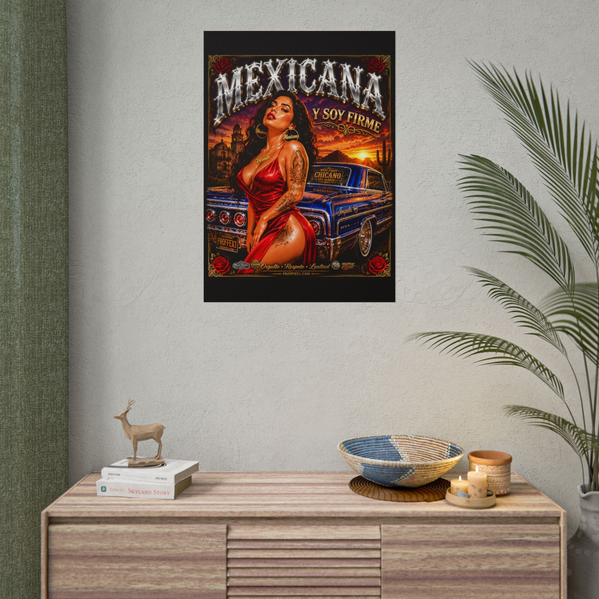 Copy of Copy of Copy of Copy of Copy of Copy of Copy of Copy of Lowrider Pinup Poster — Chicano Tattoo Art with American Flag