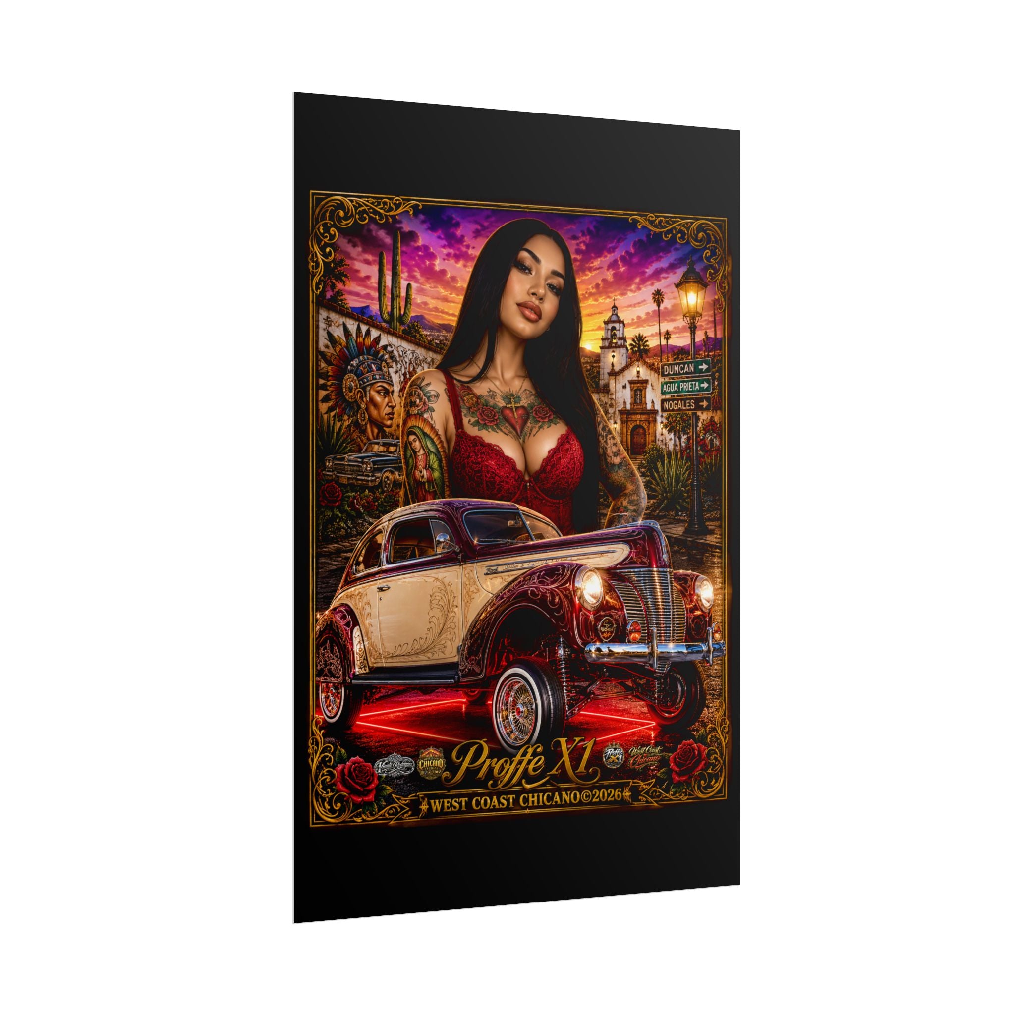 West Coast Chicano Lowrider Poster — 'Prolfe X1' Rolled Art Print