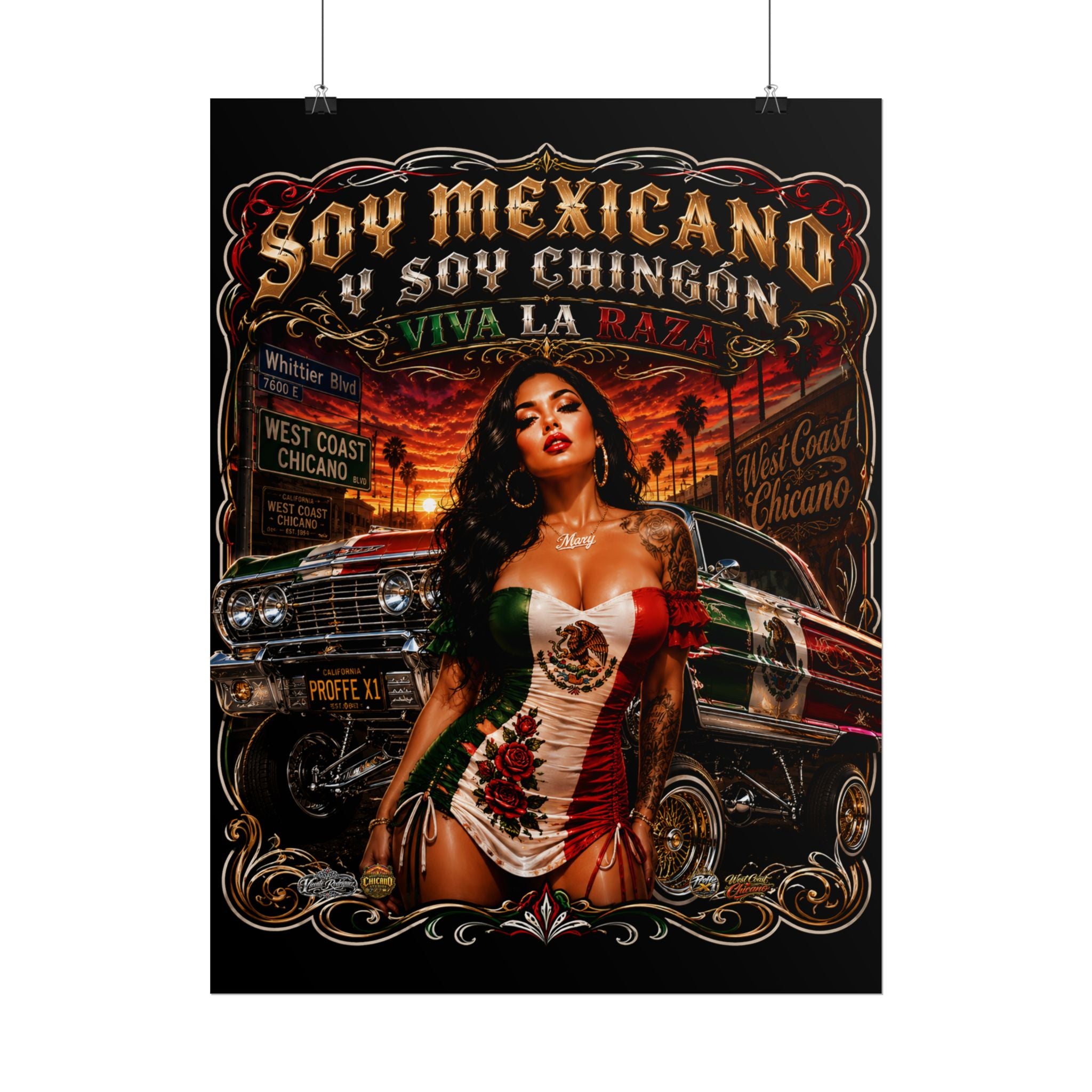 Rolled Poster — Soy Mexicano Chingón Lowrider Art Print