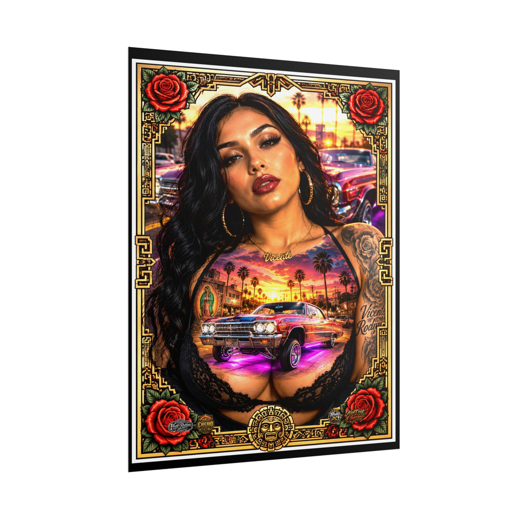 Lowrider Girl Rolled Poster — Chicano Art Pinup Print