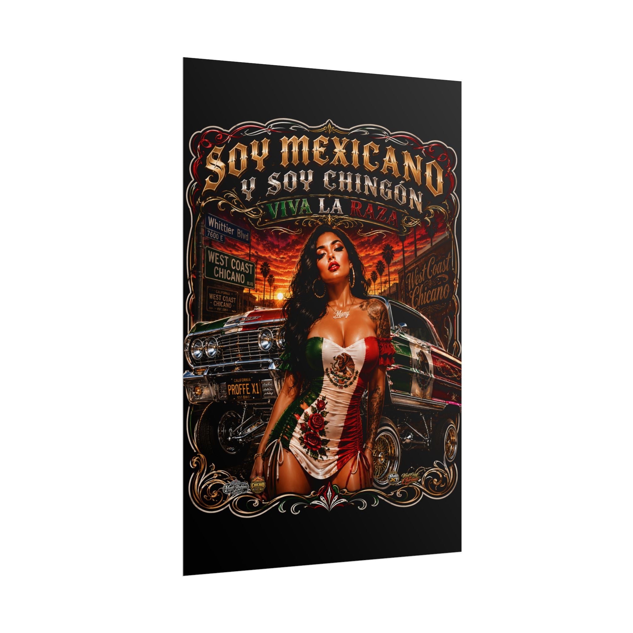 Rolled Poster — Soy Mexicano Chingón Lowrider Art Print