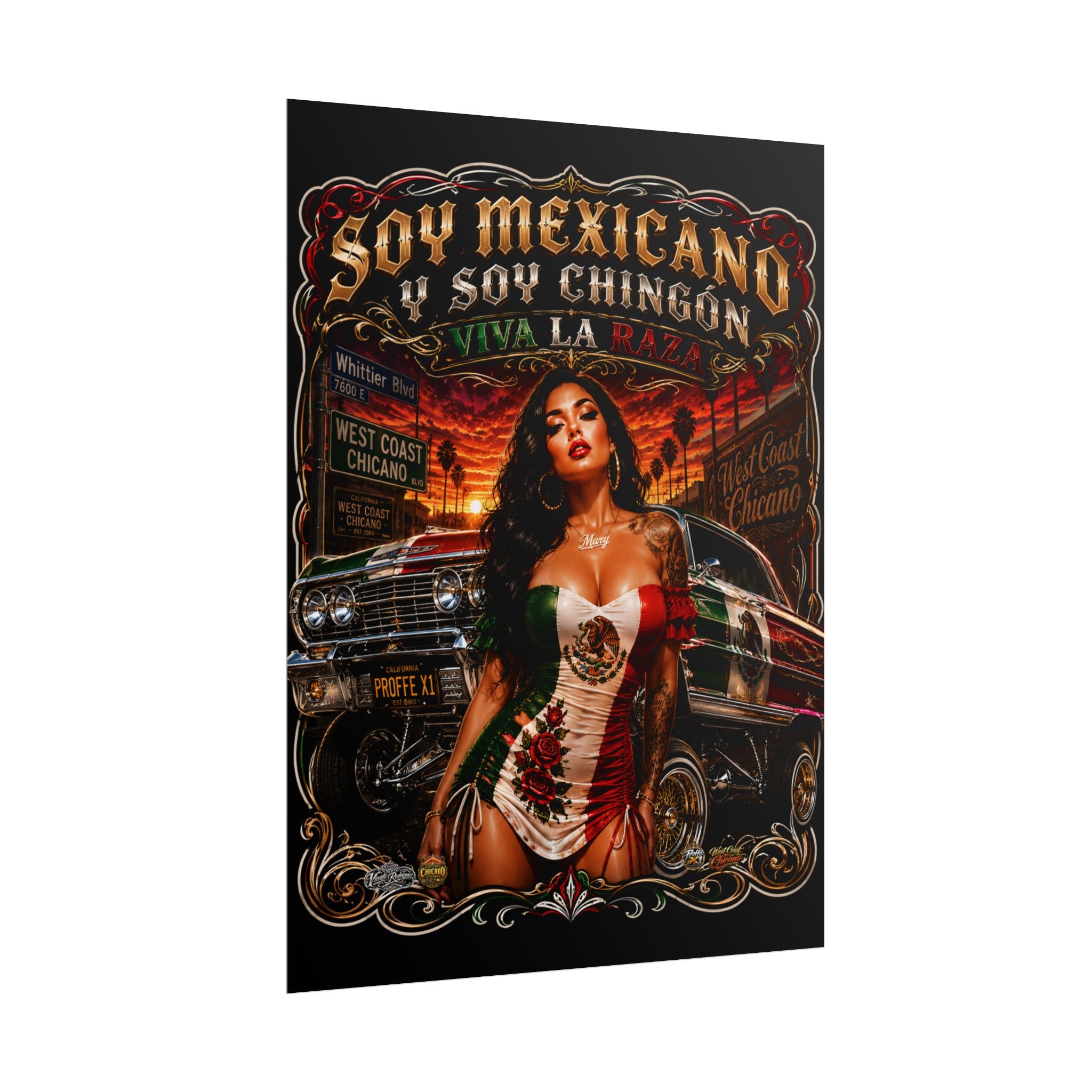 Rolled Poster — Soy Mexicano Chingón Lowrider Art Print