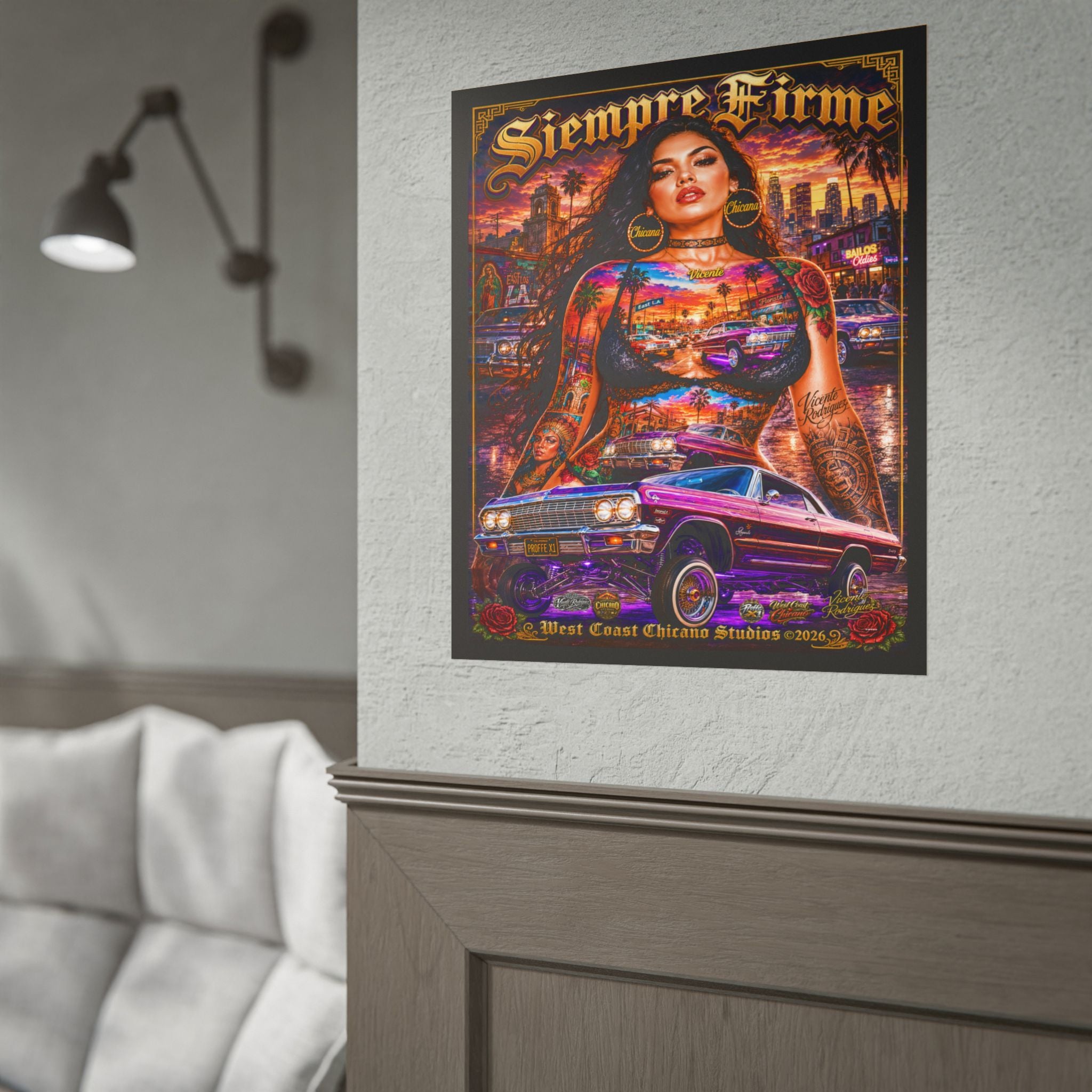Siempre Firme Lowrider Poster — Chicano West Coast Art Rolled Poster