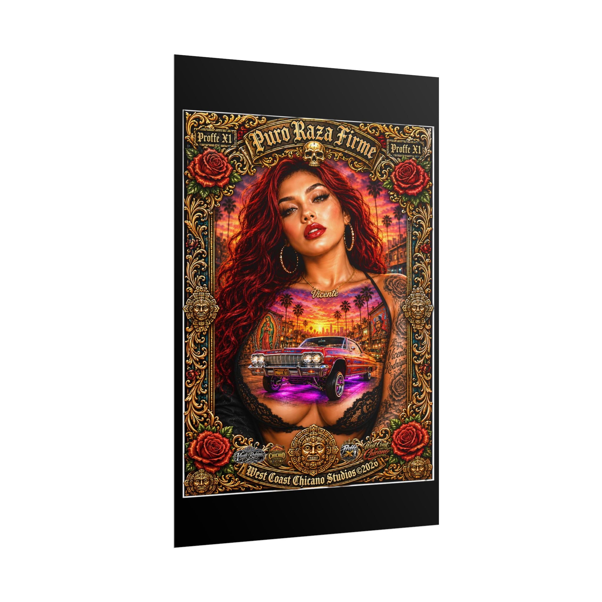 Rolled Poster — Puro Raza Firme Chicana Lowrider Art Print