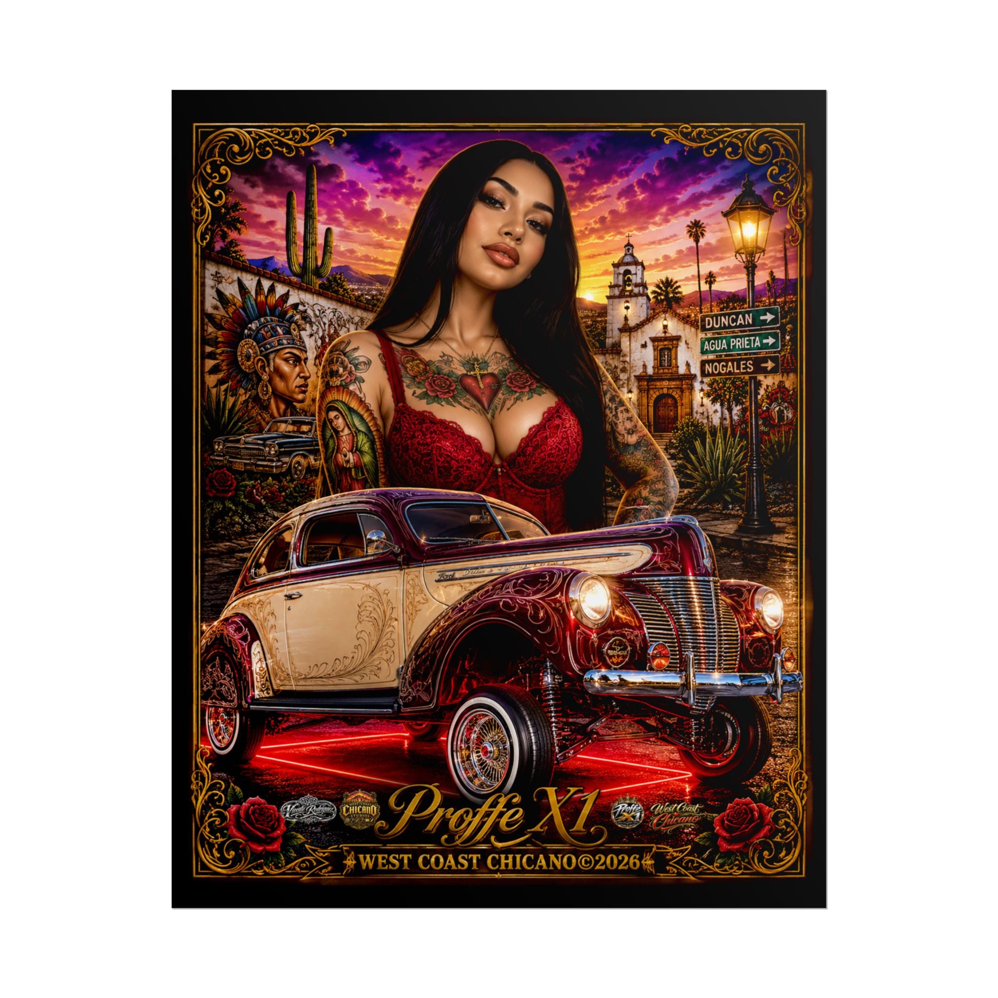 West Coast Chicano Lowrider Poster — 'Prolfe X1' Rolled Art Print