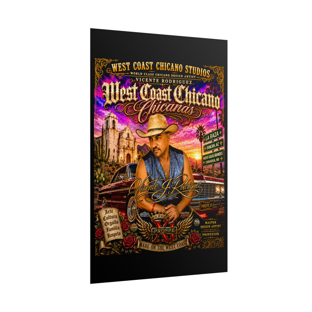 West Coast Chicano Rolled Poster — Vintage Lowrider & Cultura Art Print