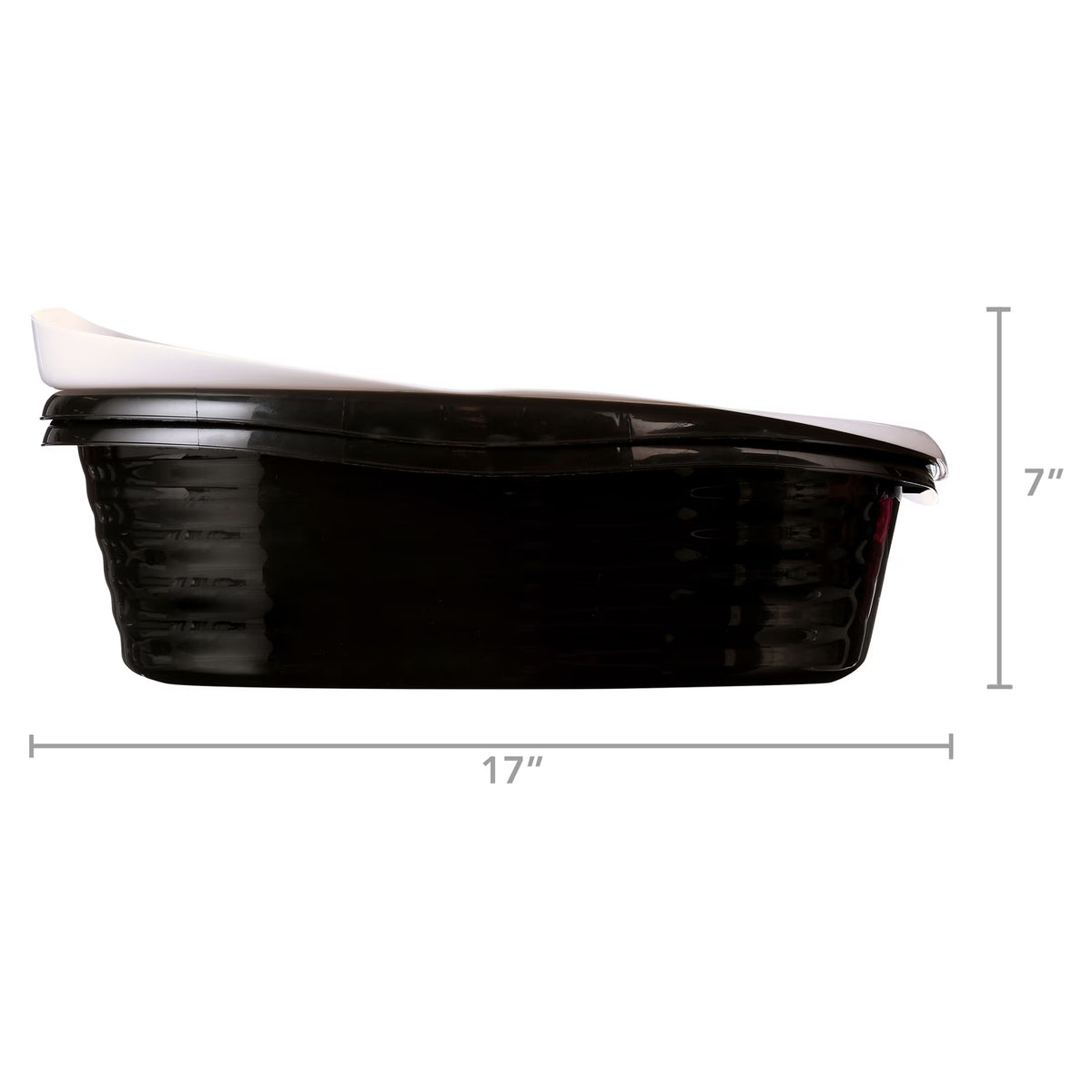 Sifting Cat Litter Box, 2 Open Top Plastic Cat Litter Pans and Cat Litter Tray, Large, Black and White