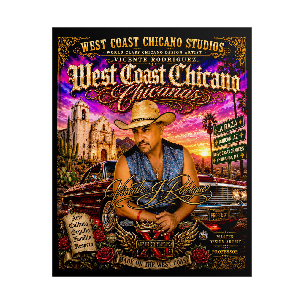 West Coast Chicano Rolled Poster — Vintage Lowrider & Cultura Art Print