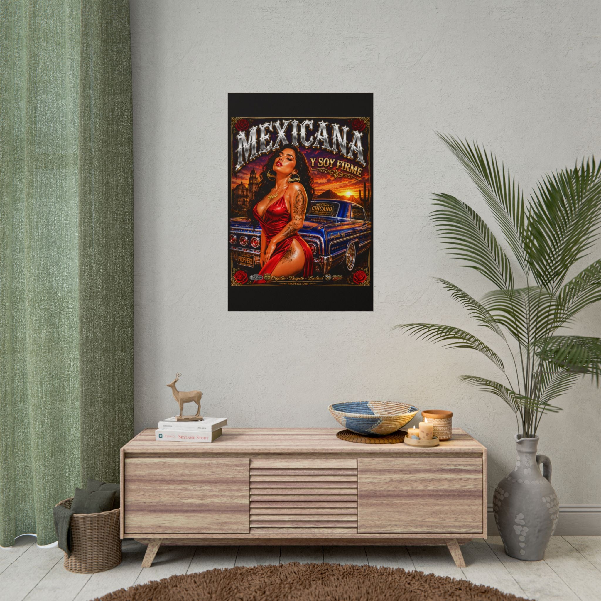 Copy of Copy of Copy of Copy of Copy of Copy of Copy of Copy of Lowrider Pinup Poster — Chicano Tattoo Art with American Flag