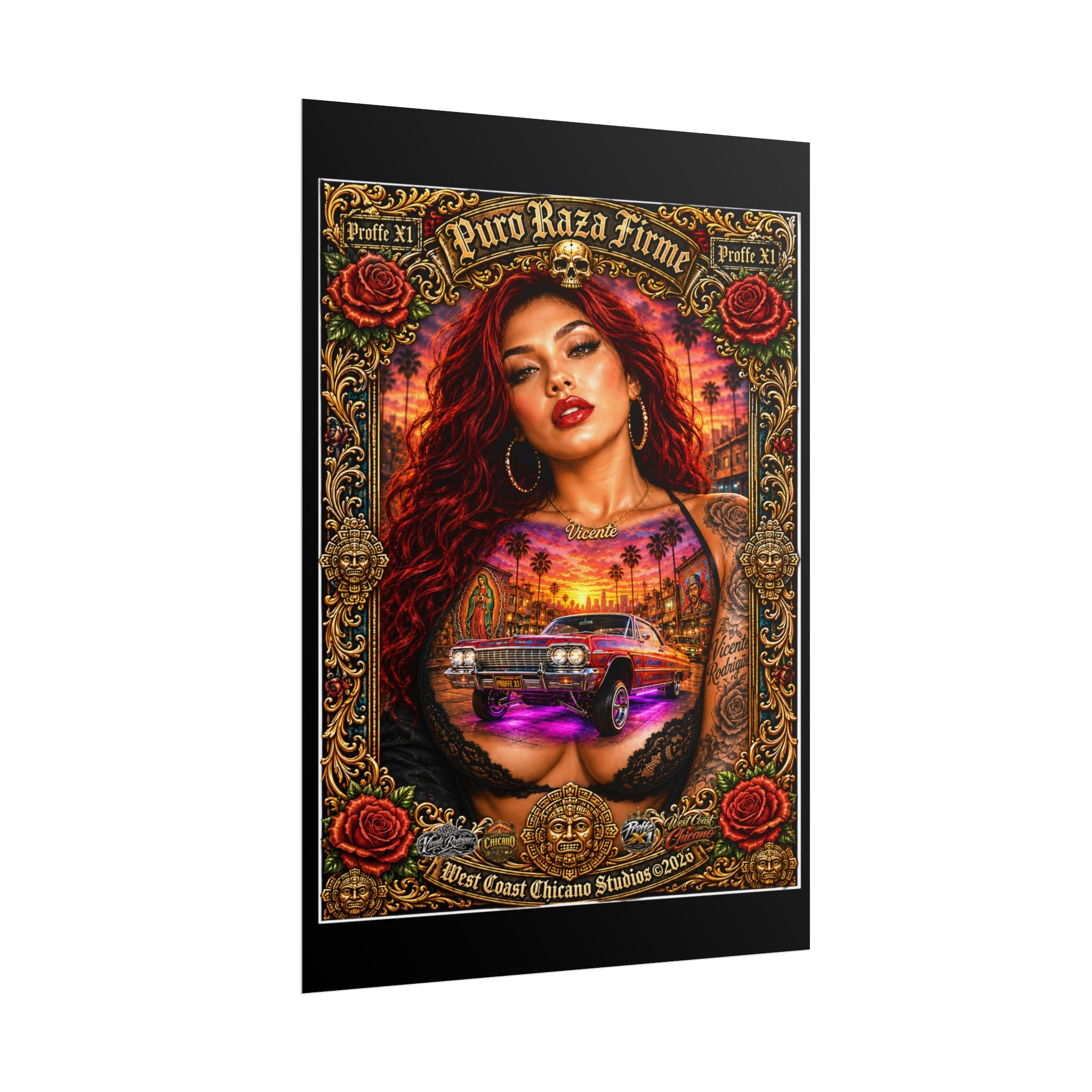 Rolled Poster — Puro Raza Firme Chicana Lowrider Art Print