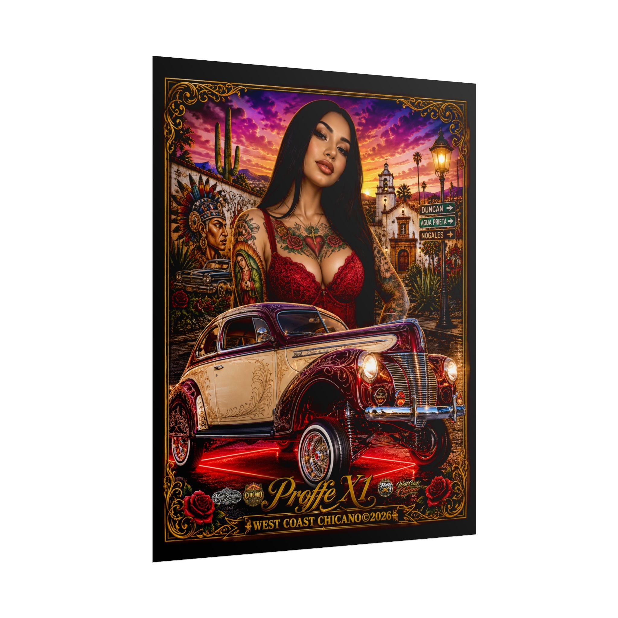 West Coast Chicano Lowrider Poster — 'Prolfe X1' Rolled Art Print