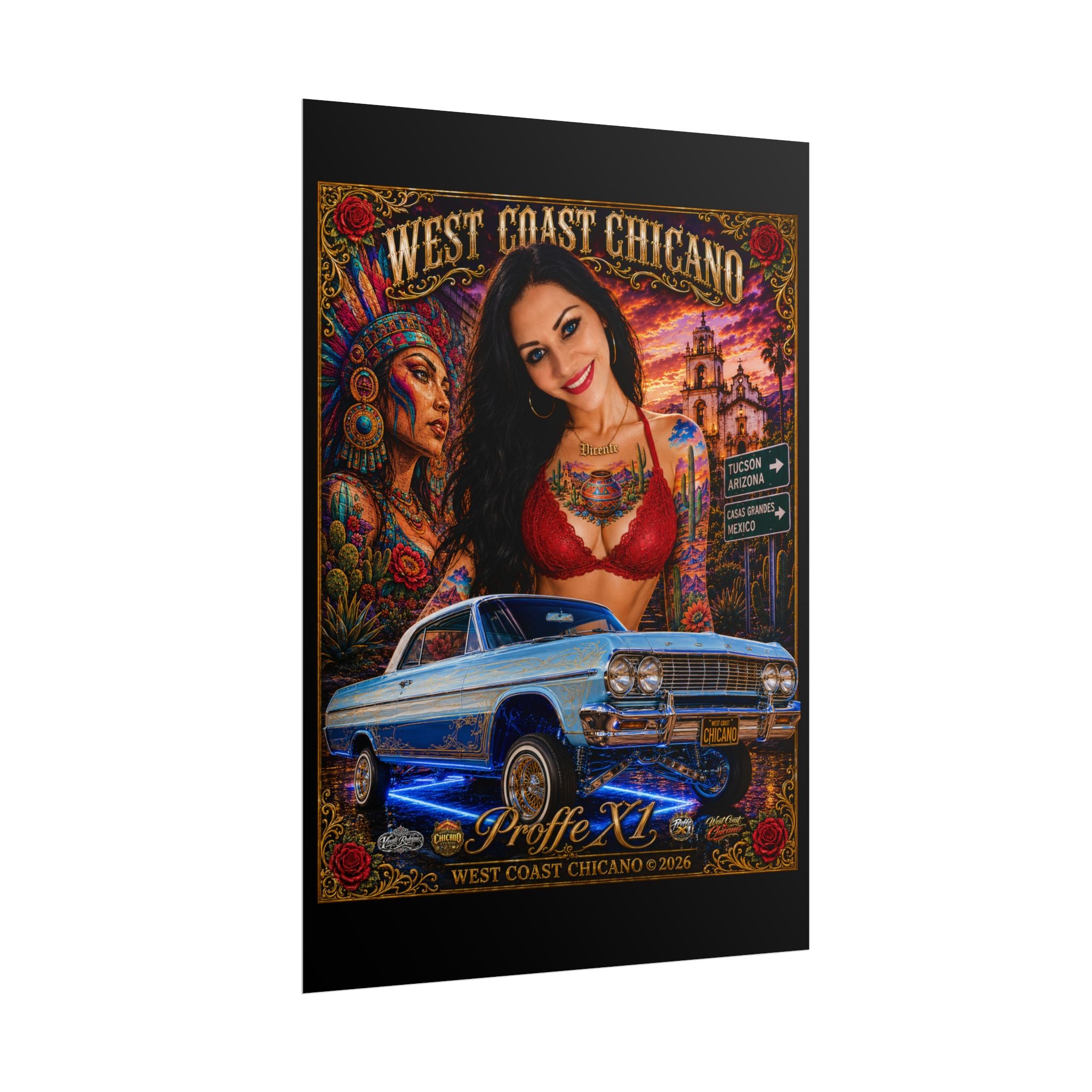 West Coast Chicano Lowrider Poster — Rolled Art Print
