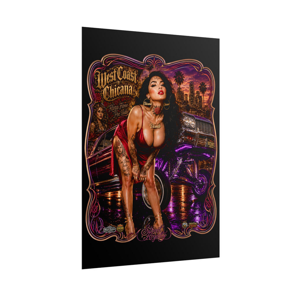 West Coast Chicana Rolled Poster — Lowrider Pin-Up Art Print