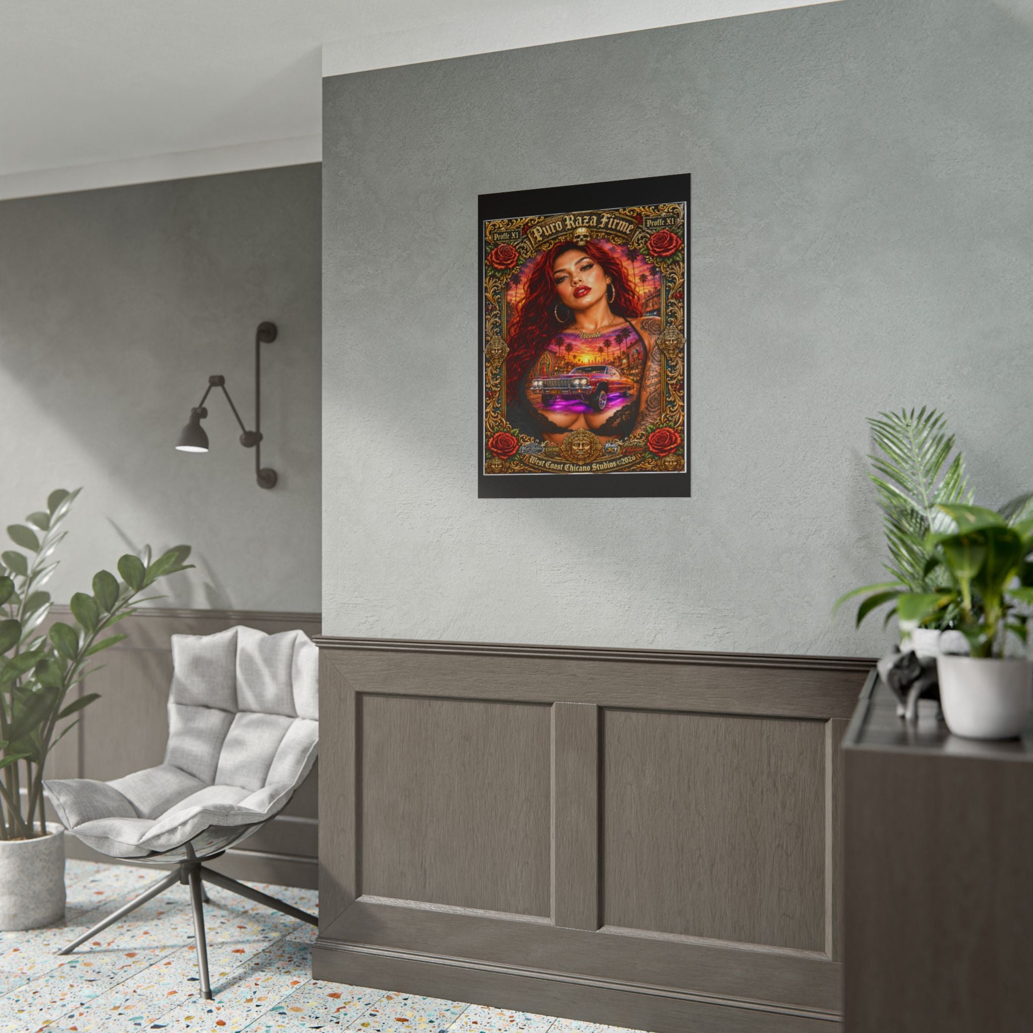 Rolled Poster — Puro Raza Firme Chicana Lowrider Art Print