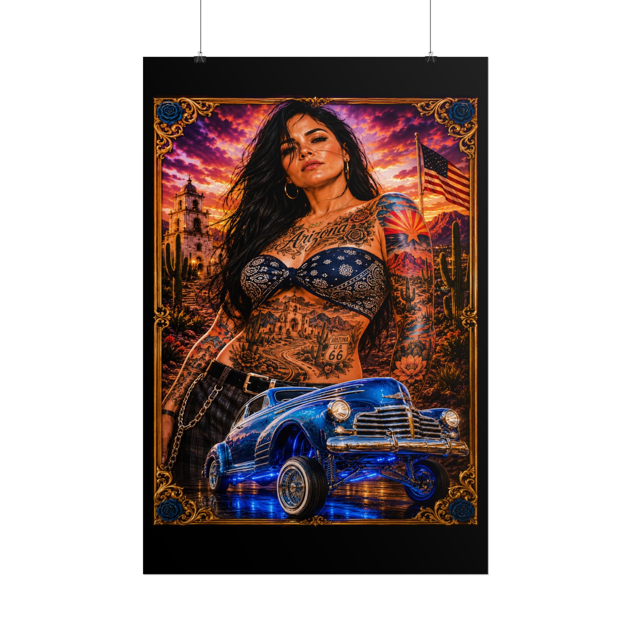 Copy of Copy of Lowrider Sunset Poster — Chicano Car Art Print