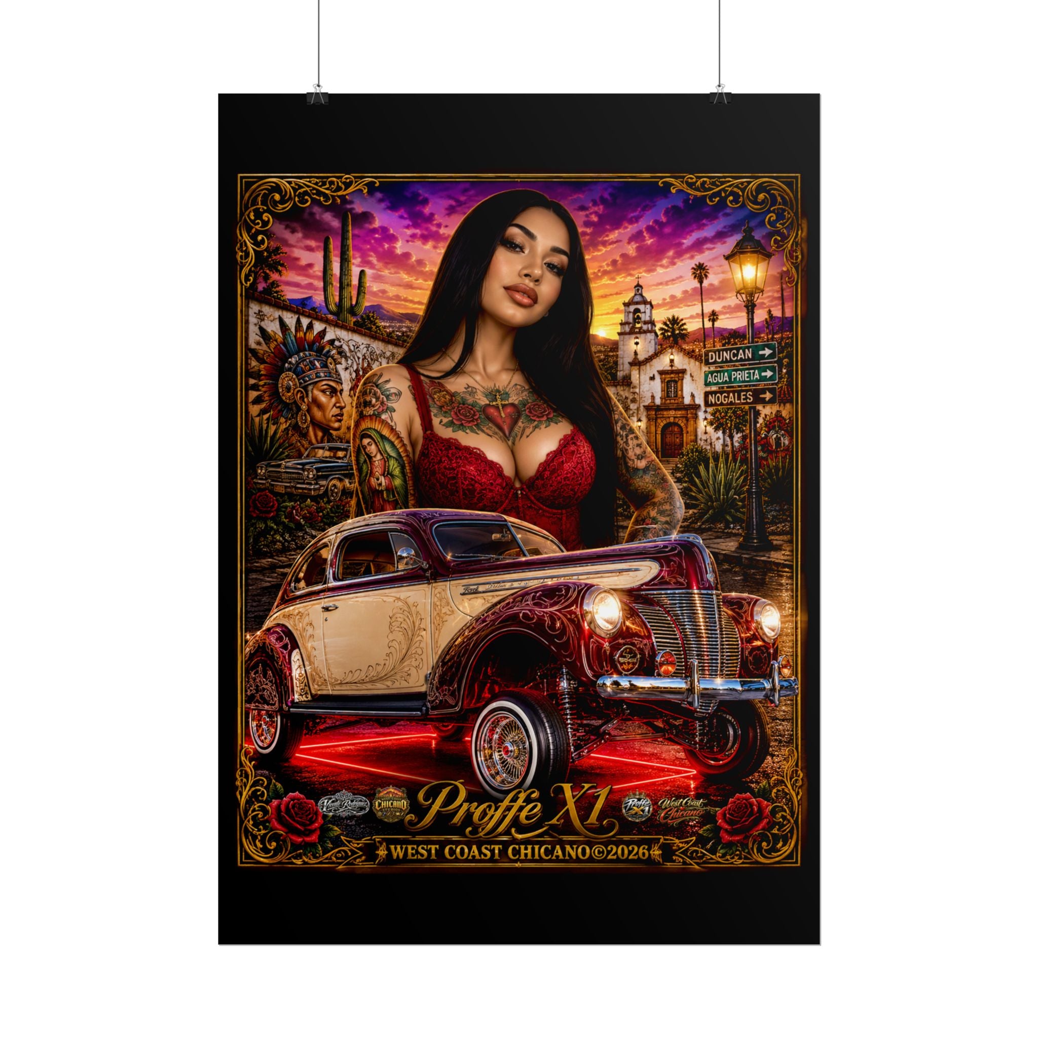 West Coast Chicano Lowrider Poster — 'Prolfe X1' Rolled Art Print