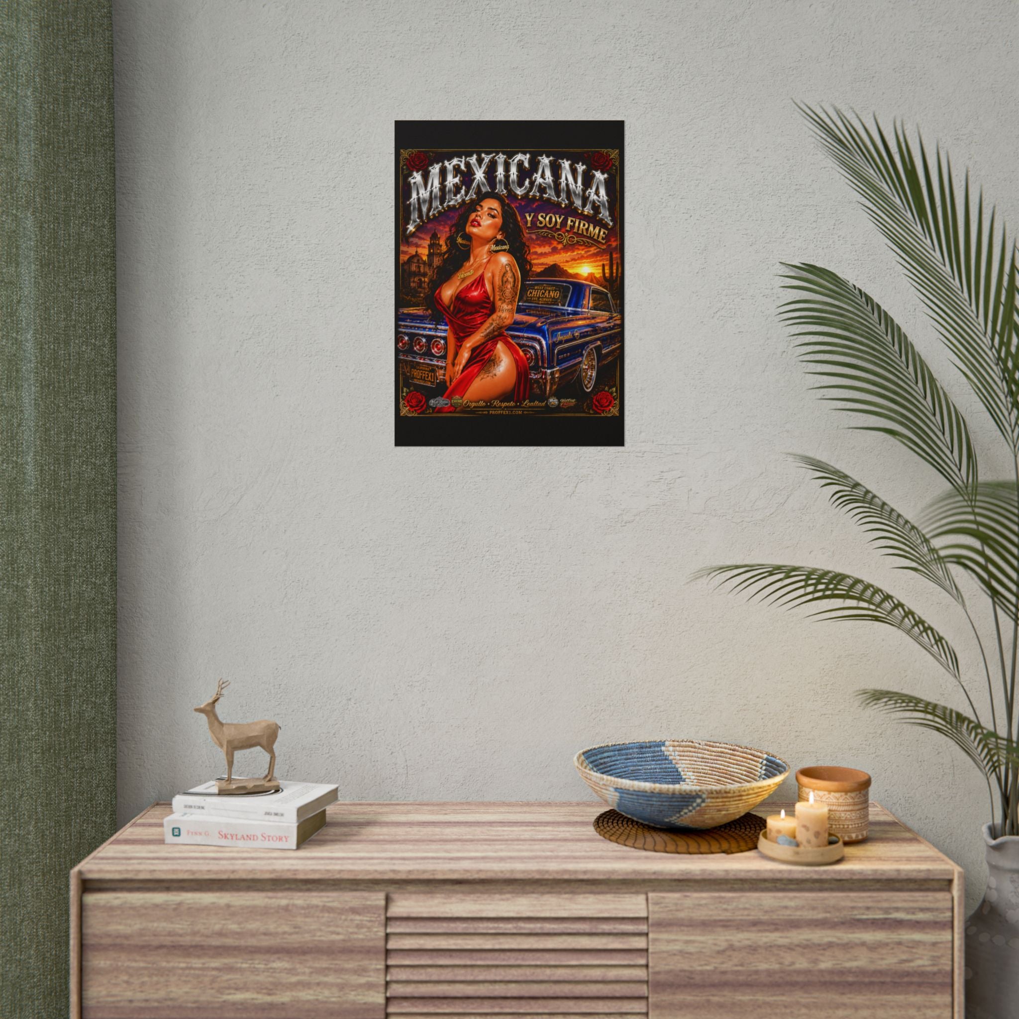 Copy of Copy of Copy of Copy of Copy of Copy of Copy of Copy of Lowrider Pinup Poster — Chicano Tattoo Art with American Flag