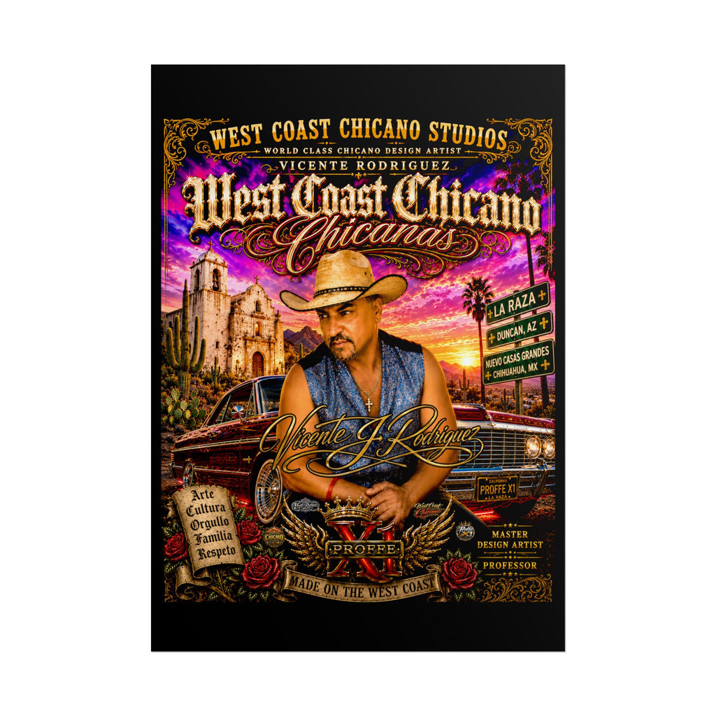 West Coast Chicano Rolled Poster — Vintage Lowrider & Cultura Art Print