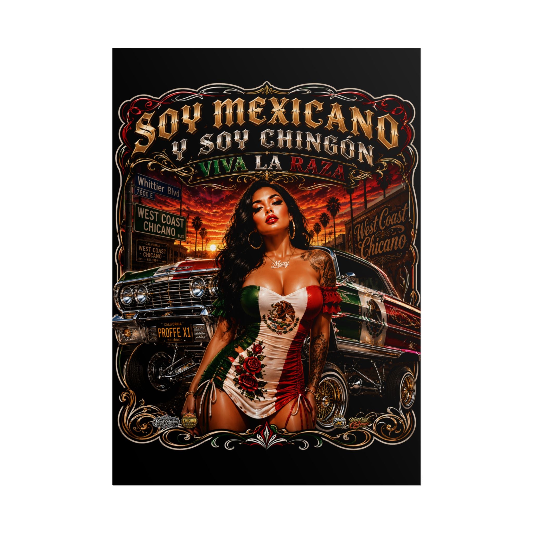 Rolled Poster — Soy Mexicano Chingón Lowrider Art Print