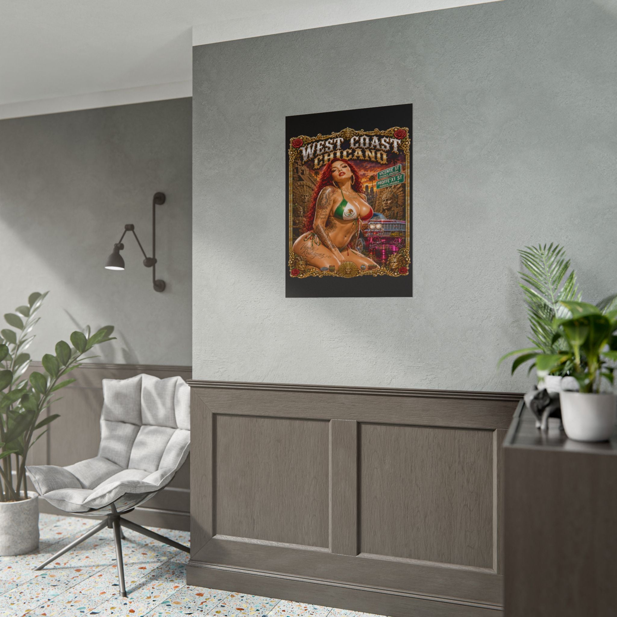 West Coast Chicano Pinup Poster — Rolled Art Print