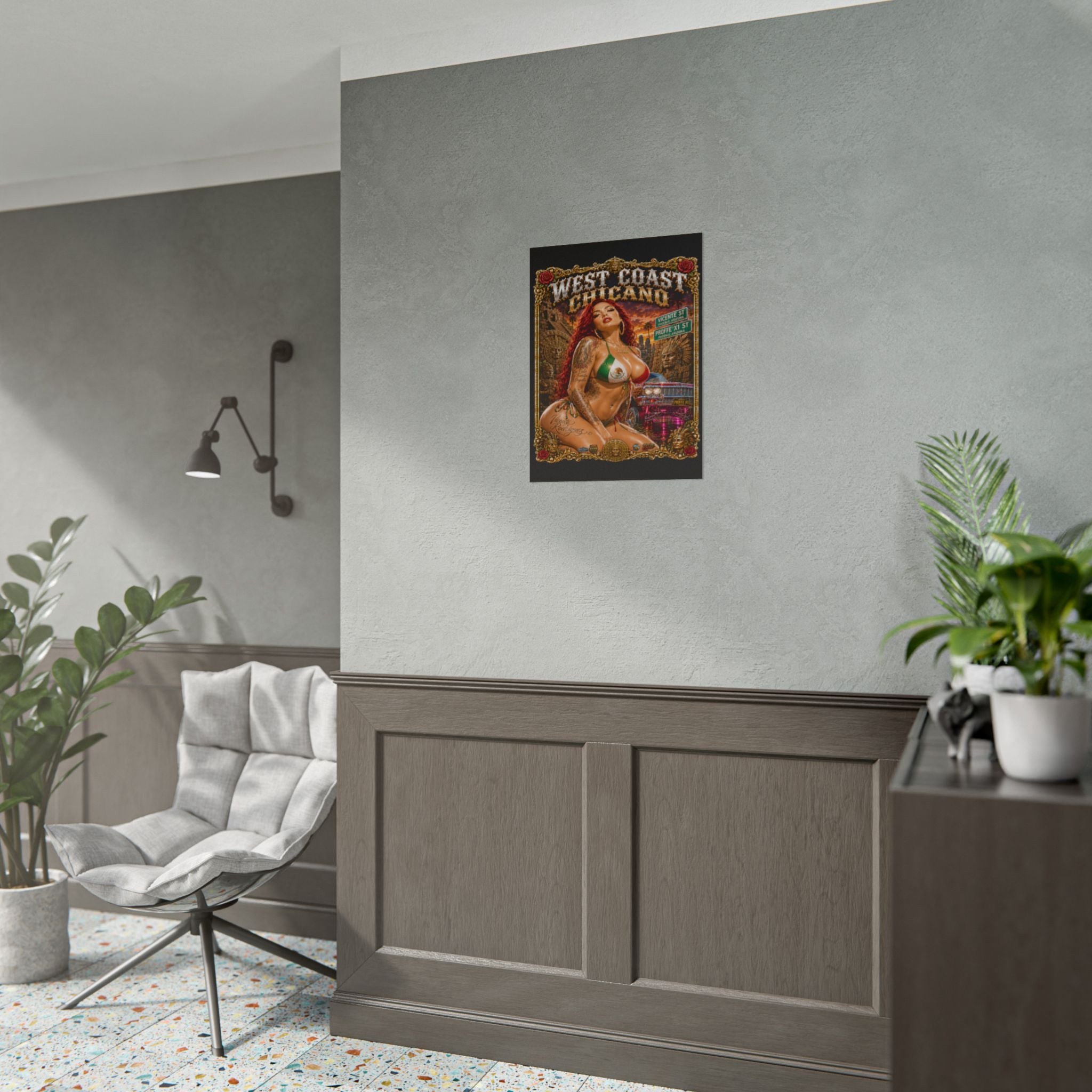 West Coast Chicano Pinup Poster — Rolled Art Print