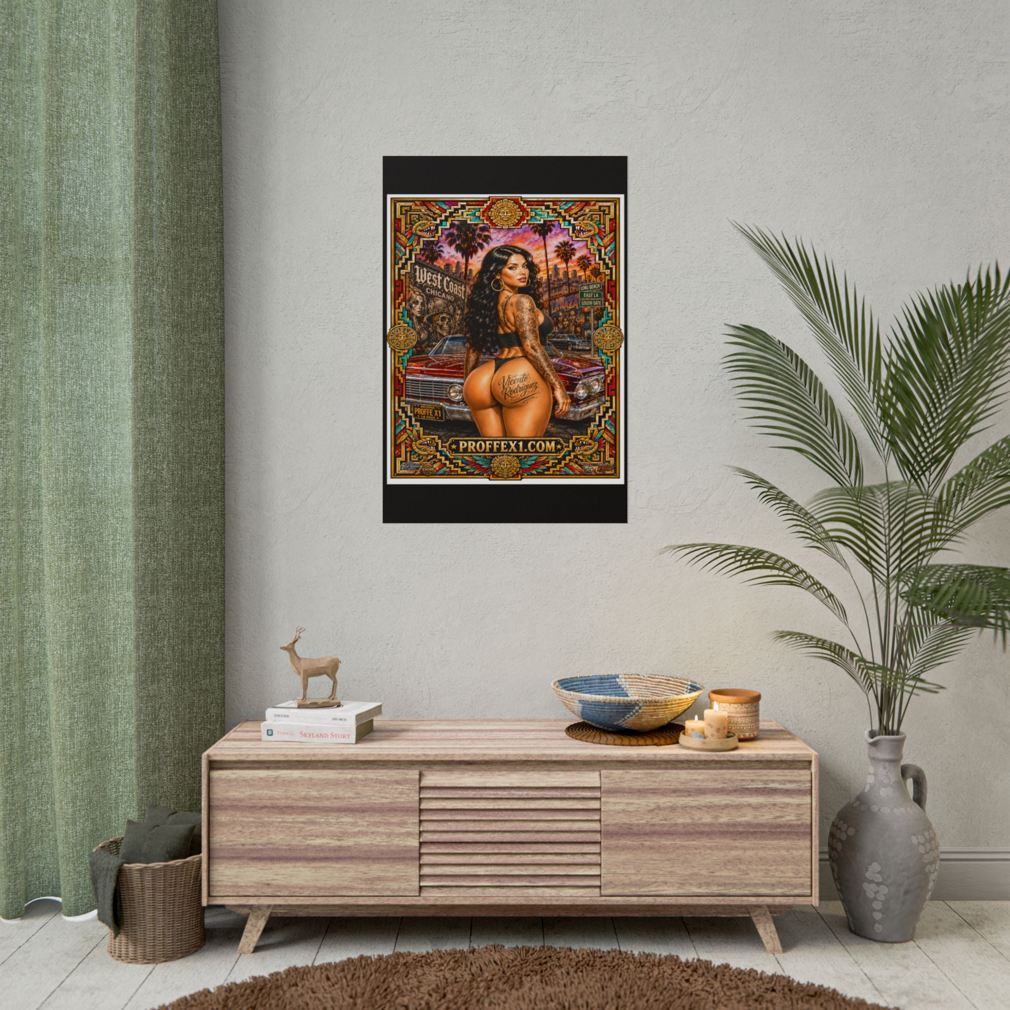 West Coast Chicana Pin-Up Poster — Rolled Lowrider Art Print