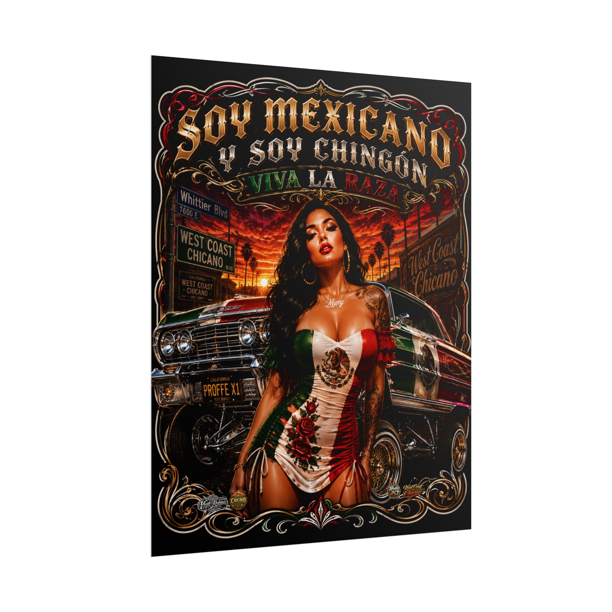 Rolled Poster — Soy Mexicano Chingón Lowrider Art Print