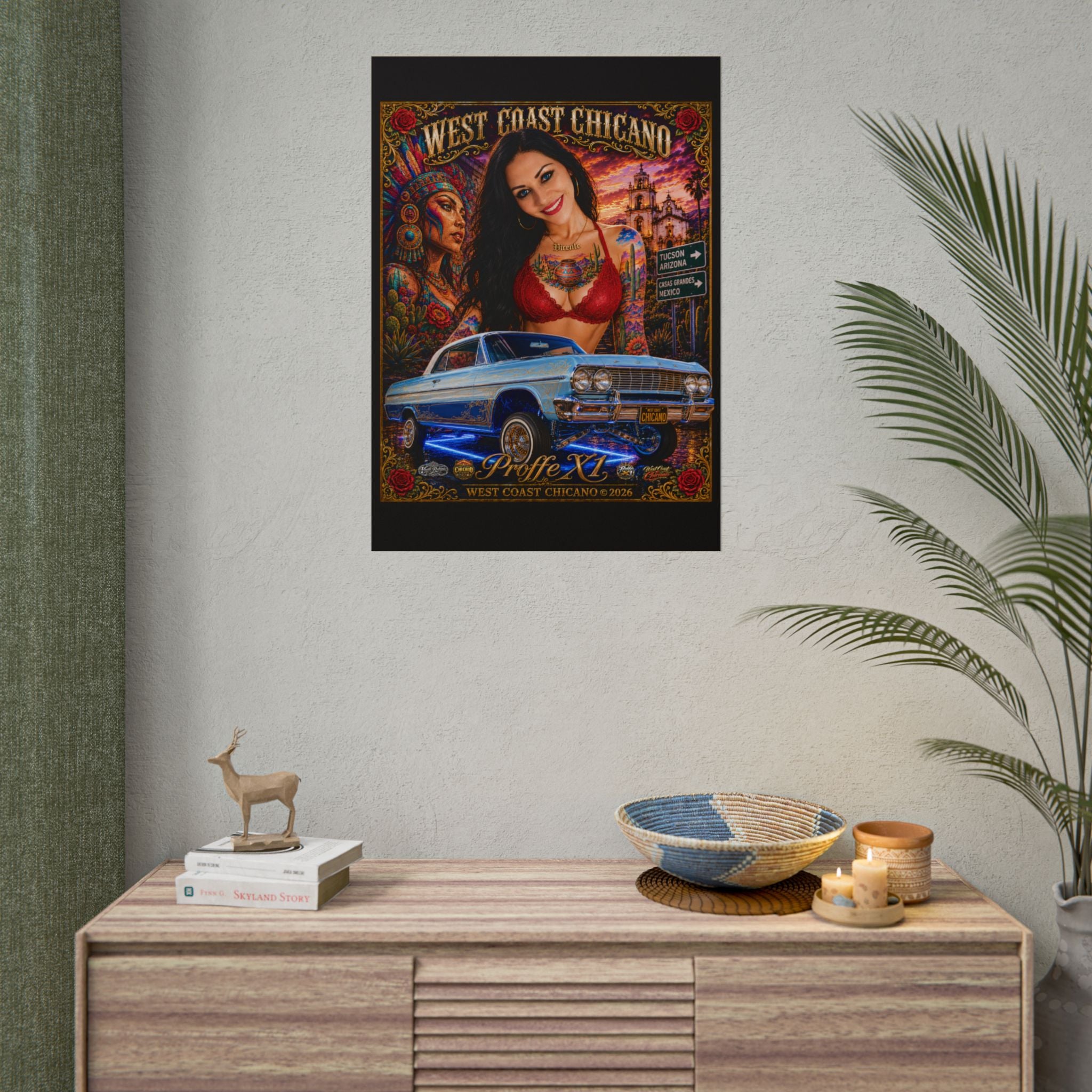 West Coast Chicano Lowrider Poster — Rolled Art Print