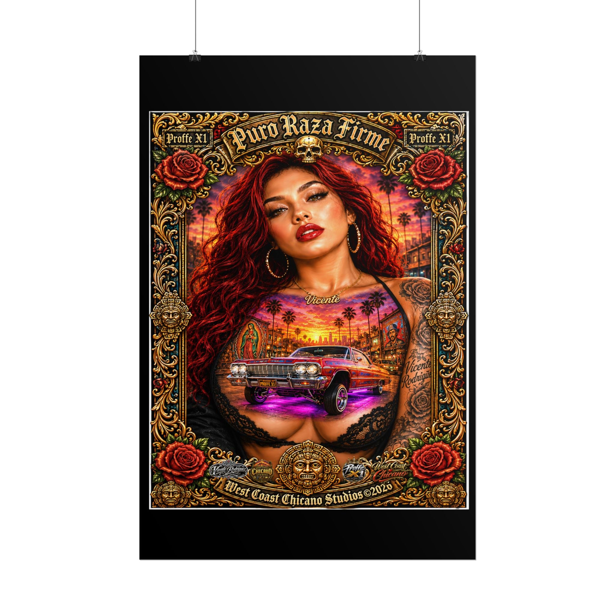 Rolled Poster — Puro Raza Firme Chicana Lowrider Art Print