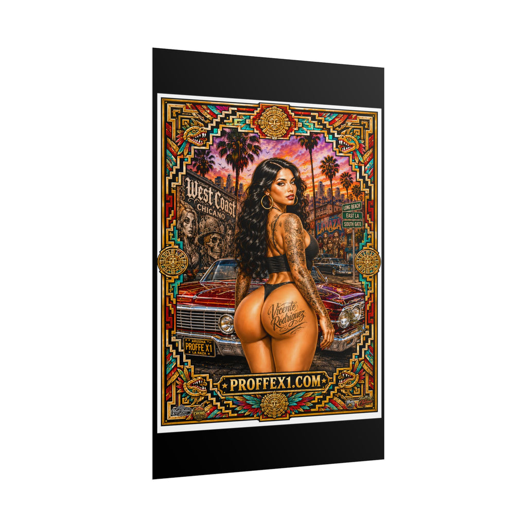 West Coast Chicana Pin-Up Poster — Rolled Lowrider Art Print