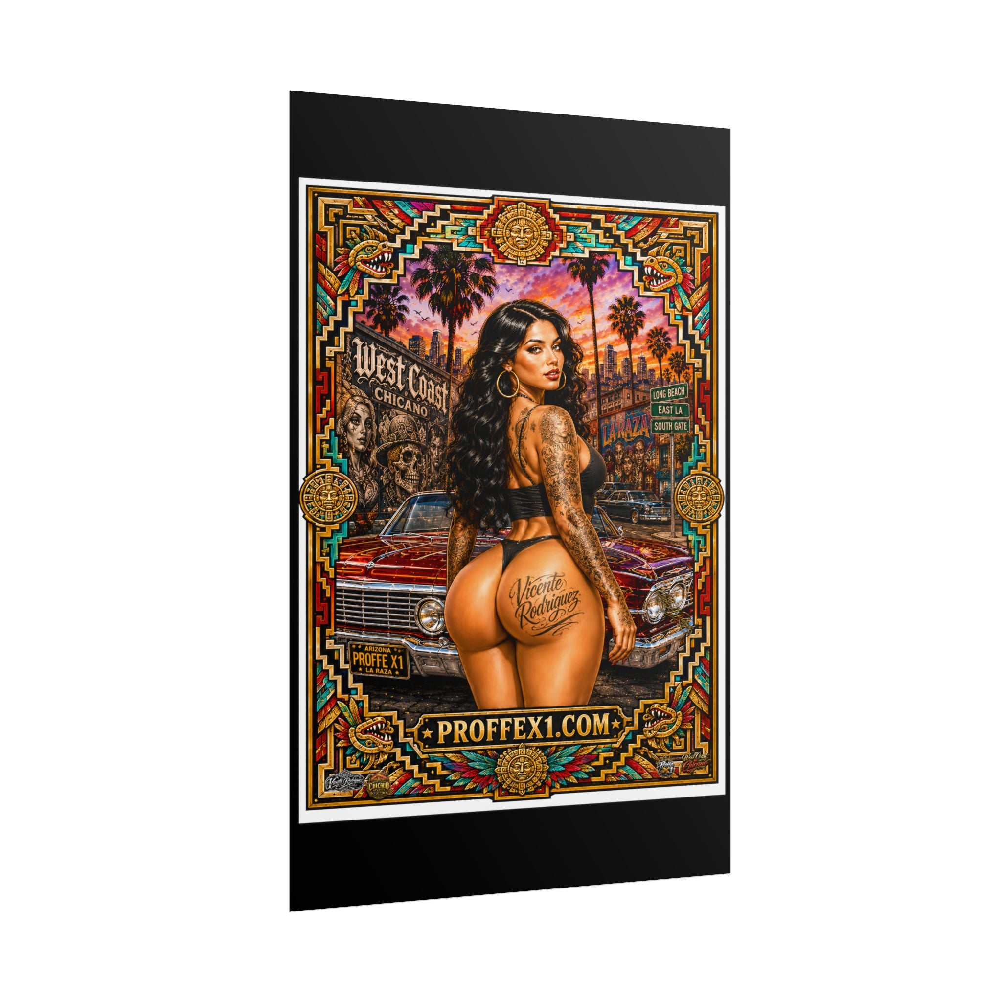 West Coast Chicana Pin-Up Poster — Rolled Lowrider Art Print